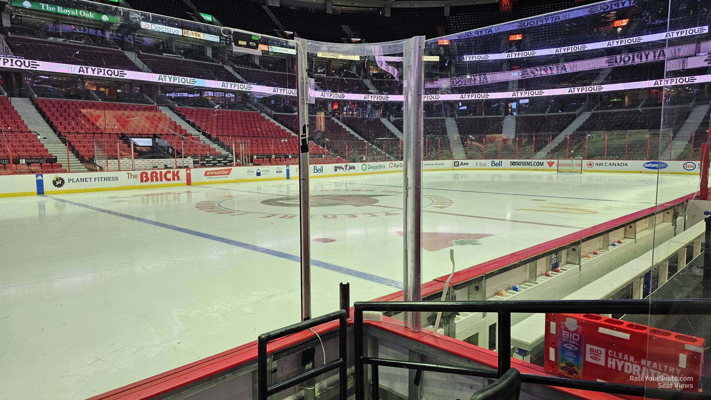 section 107, row c seat view  for hockey - canadian tire centre