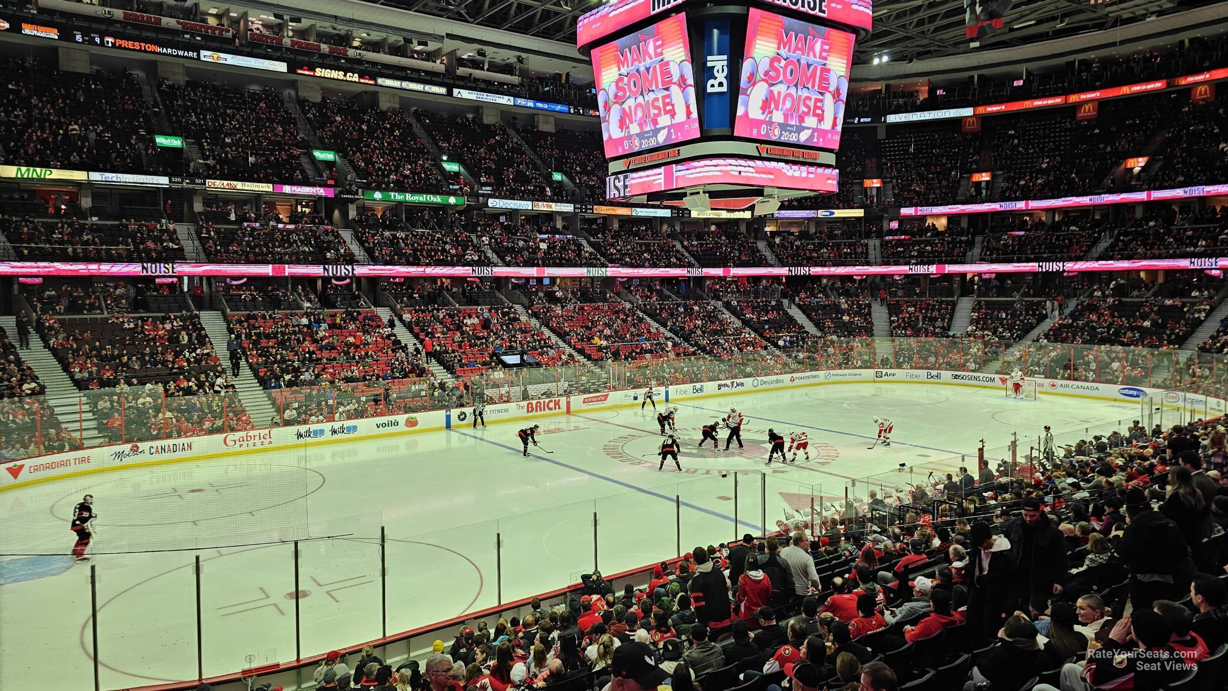 section 109, row r seat view  for hockey - canadian tire centre