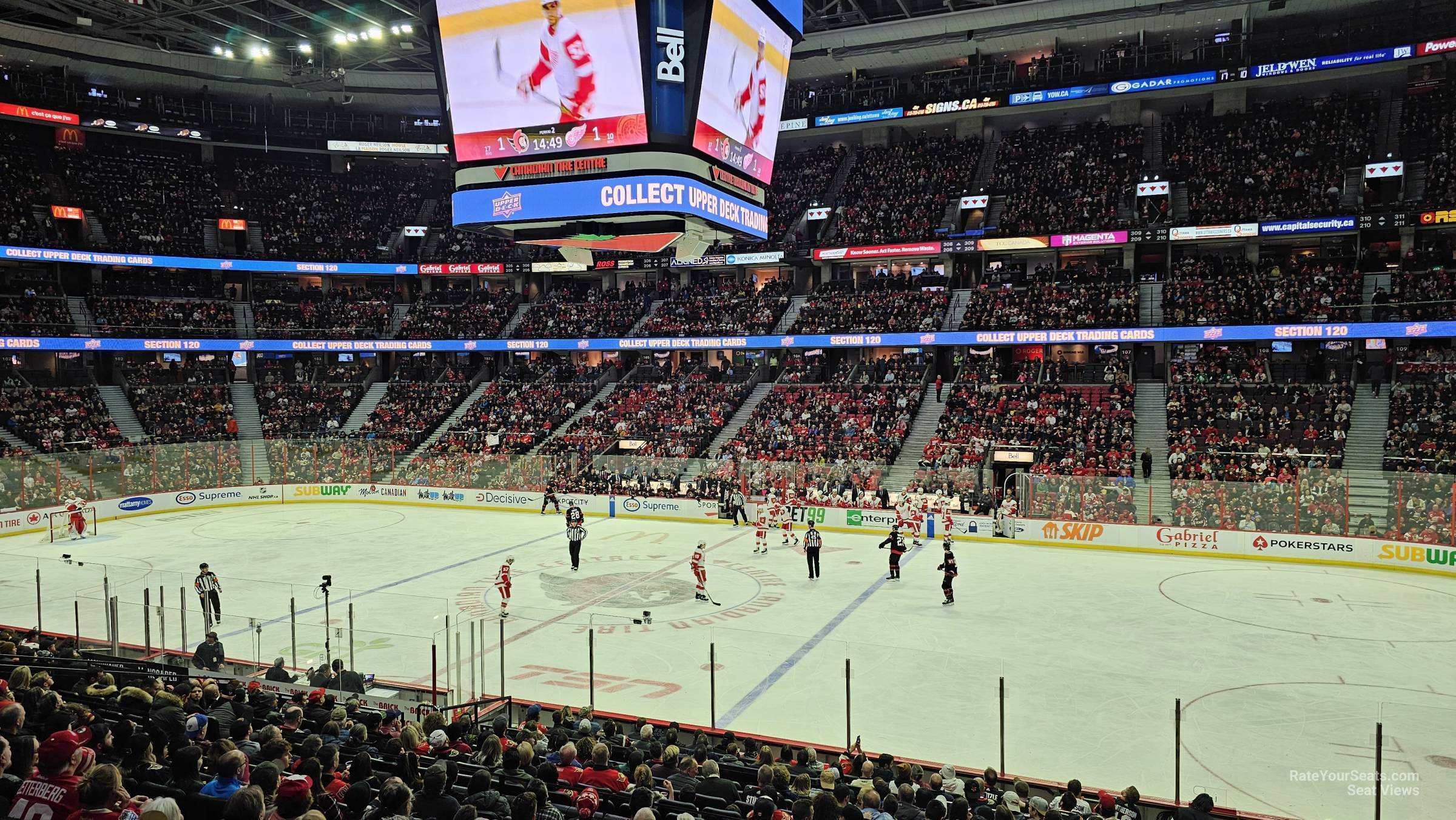 section 115, row r seat view  for hockey - canadian tire centre