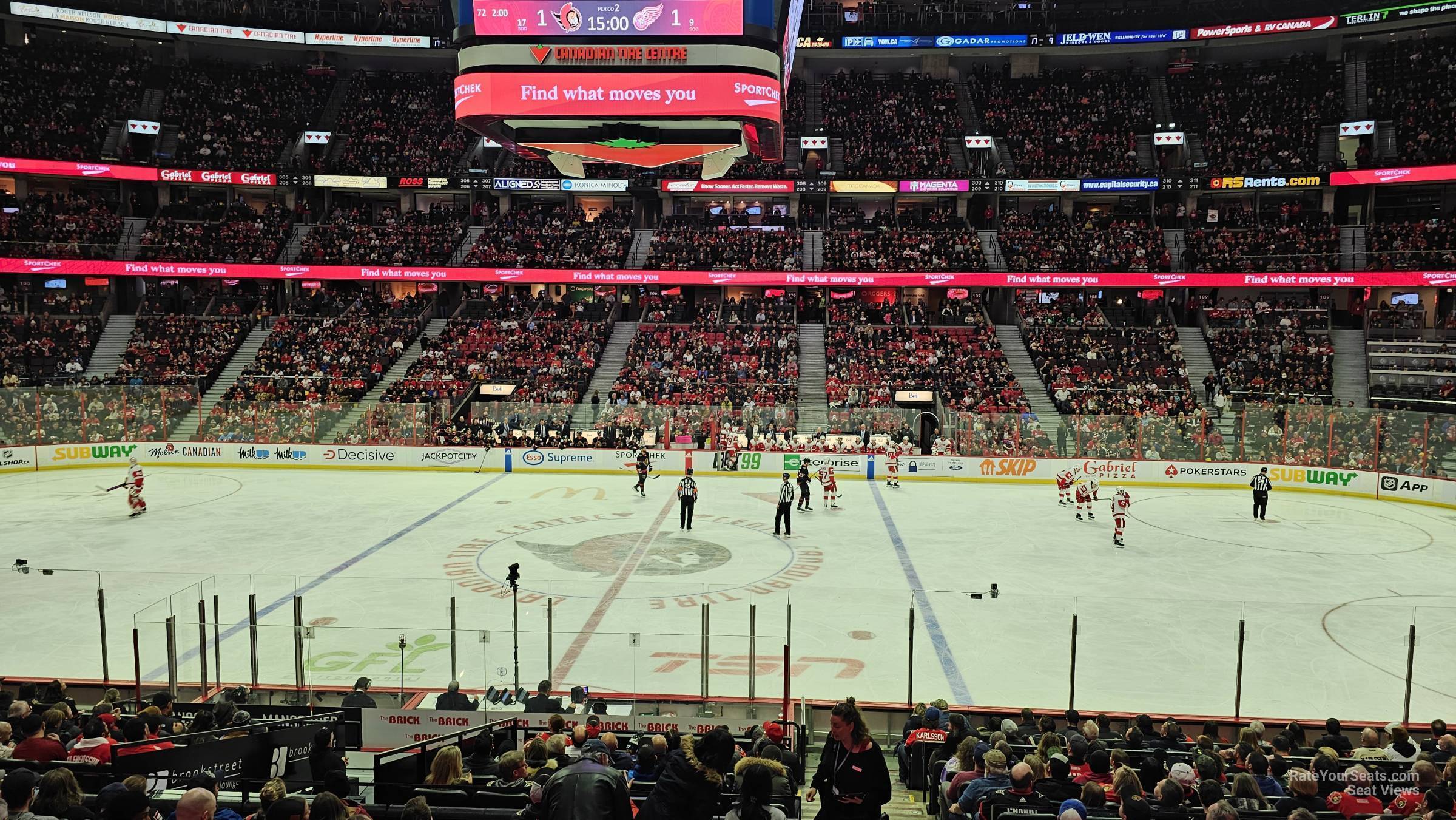 section 116, row r seat view for hockey - canadian tire centre
