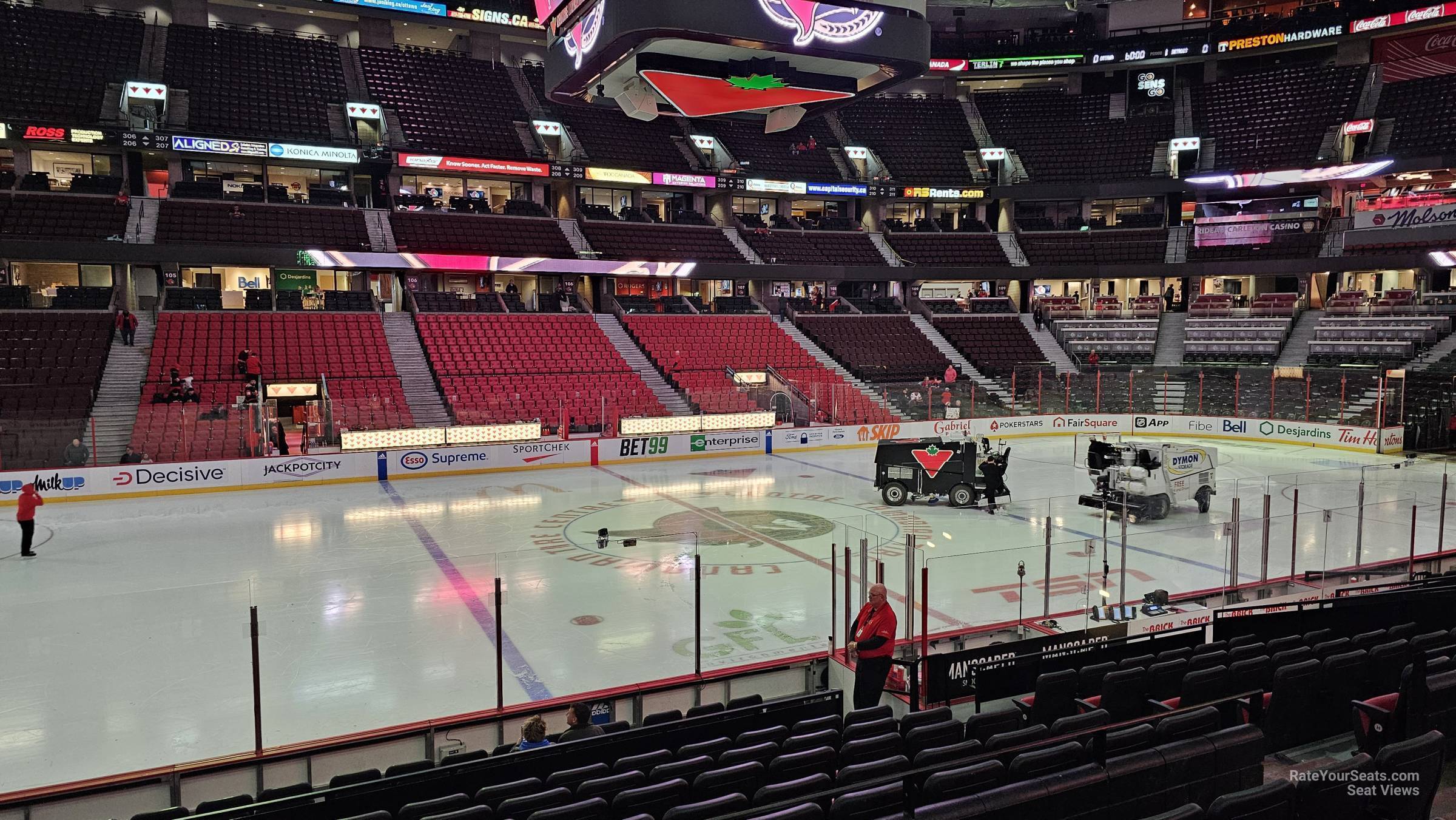 section 117, row n seat view  for hockey - canadian tire centre
