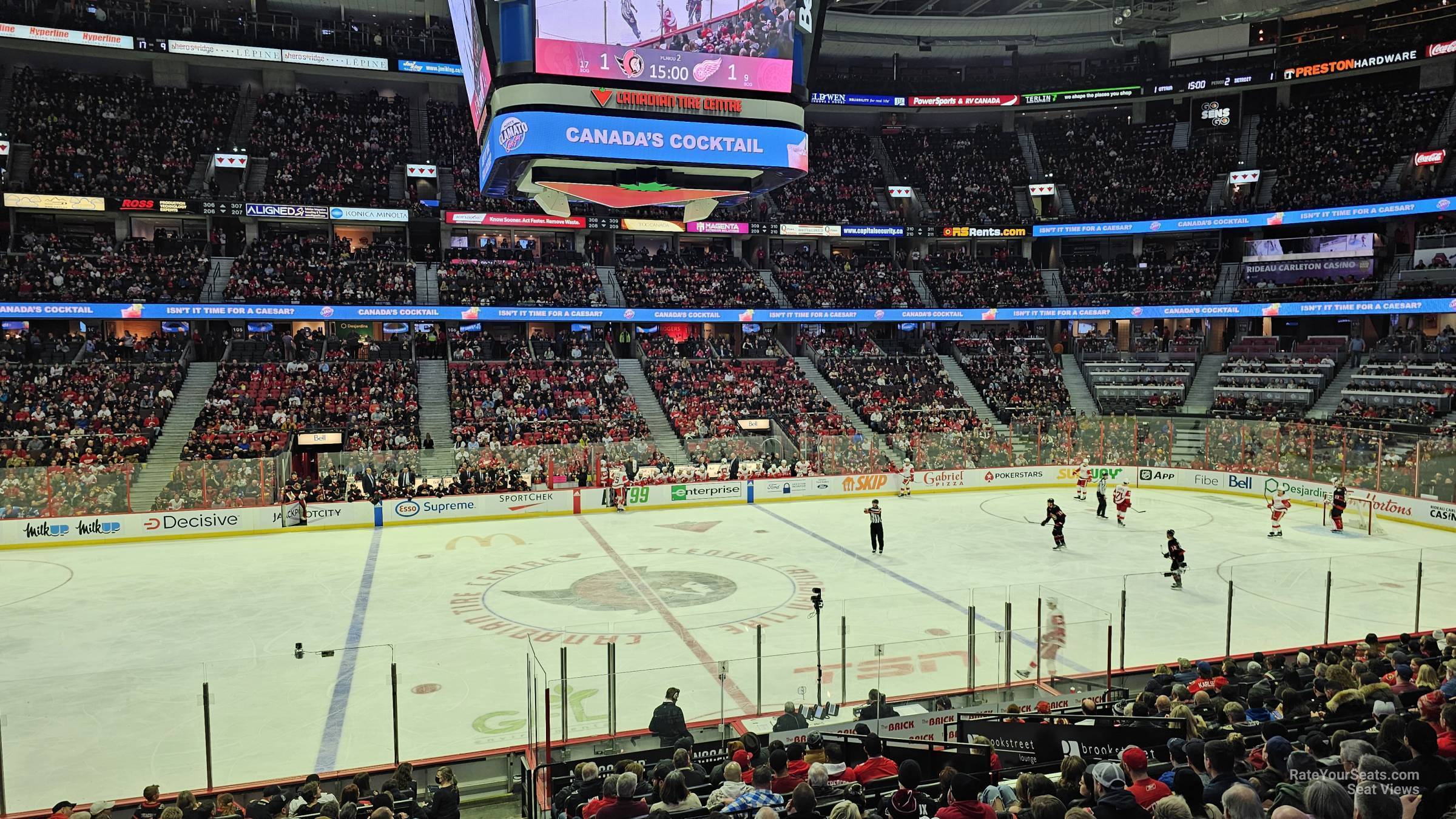 section 117, row r seat view  for hockey - canadian tire centre