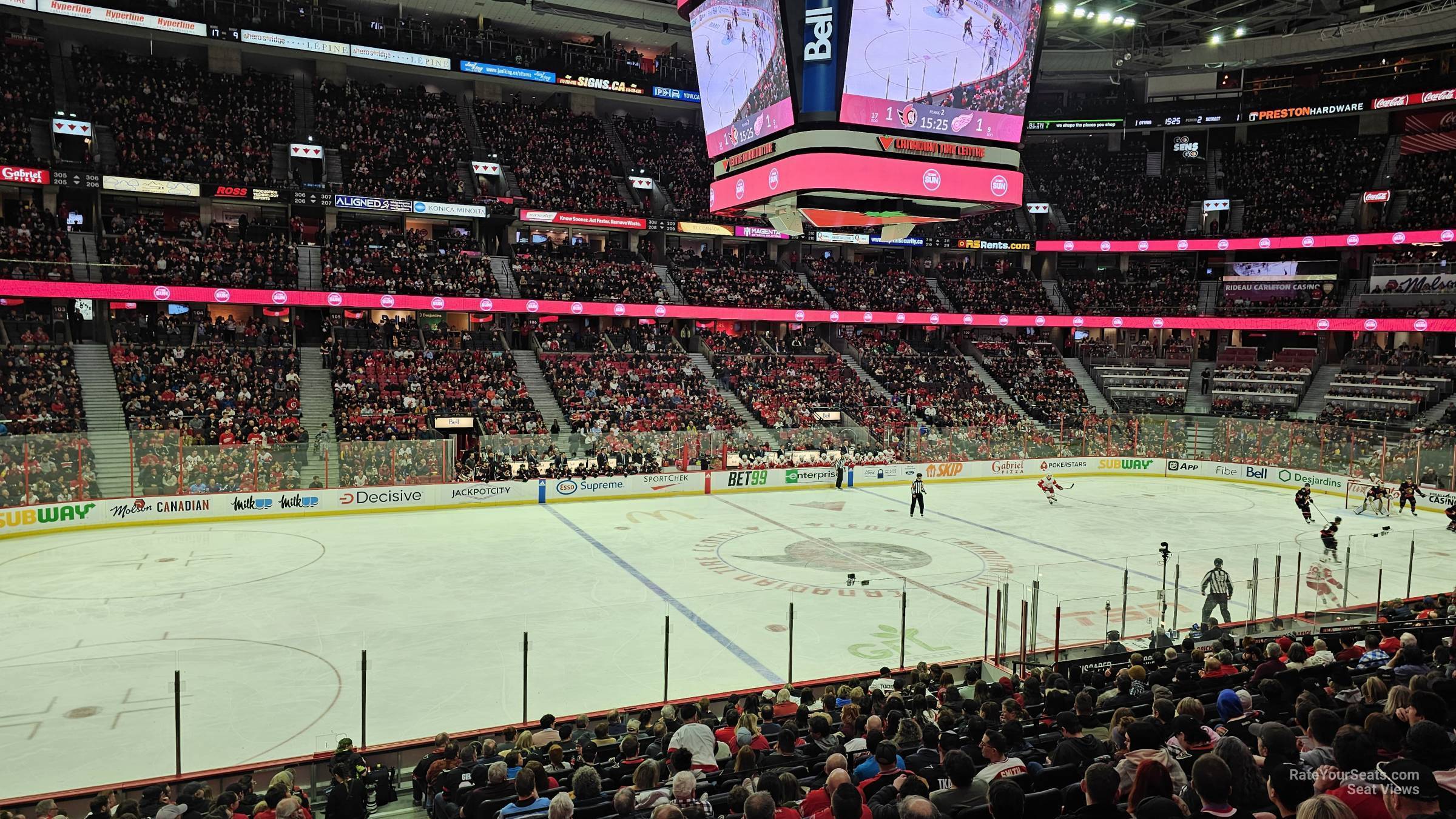 section 118, row r seat view  for hockey - canadian tire centre