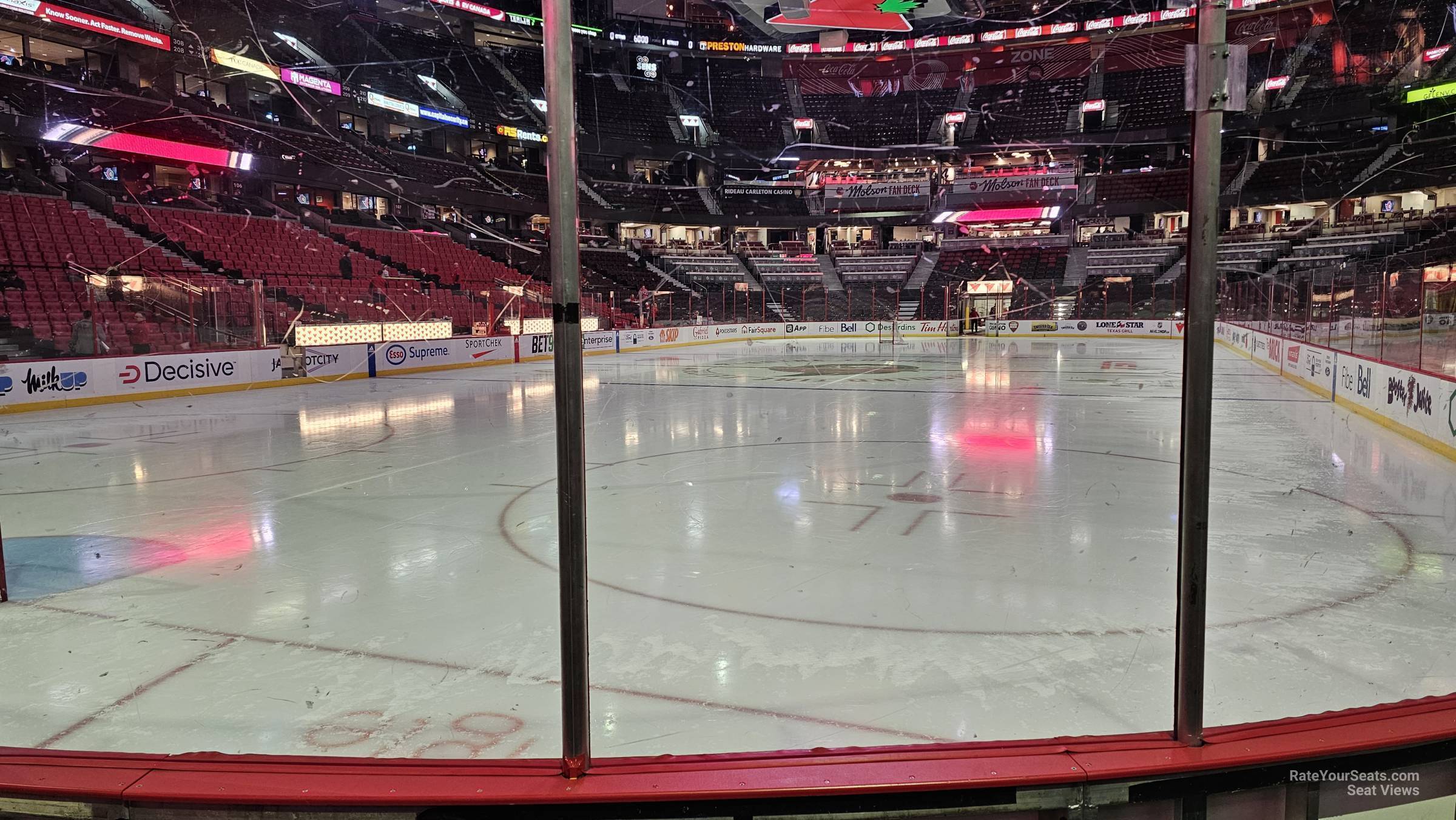 section 120, row c seat view for hockey - canadian tire centre