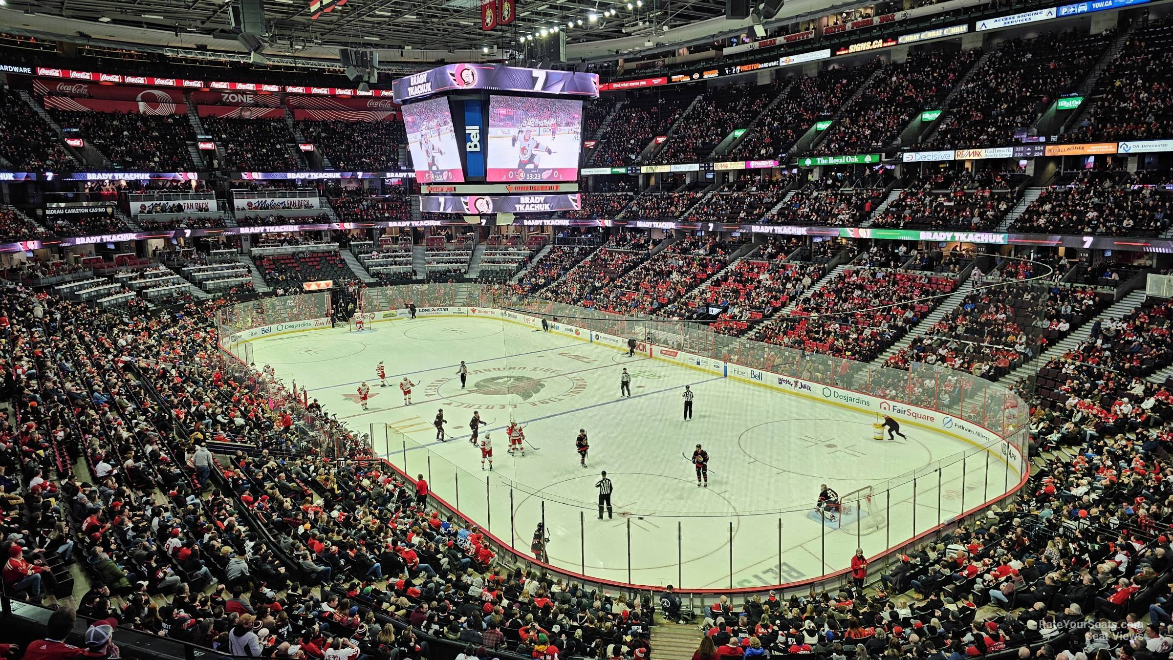 section 204, row f seat view  for hockey - canadian tire centre