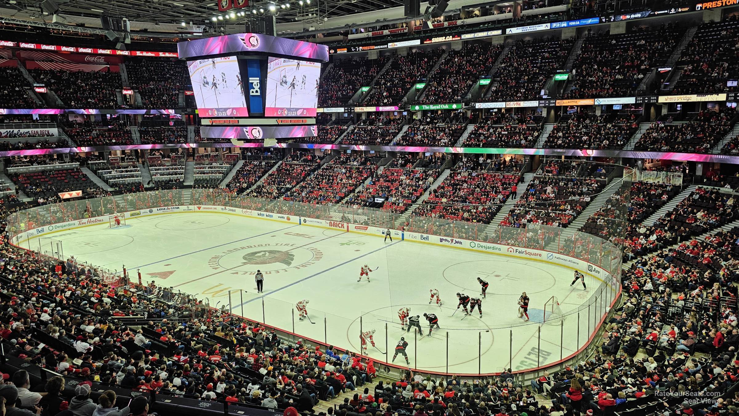 section 205, row f seat view  for hockey - canadian tire centre