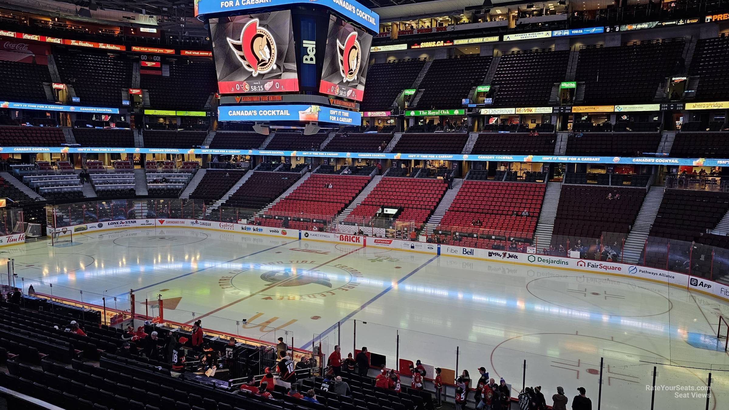 section 206, row a seat view  for hockey - canadian tire centre
