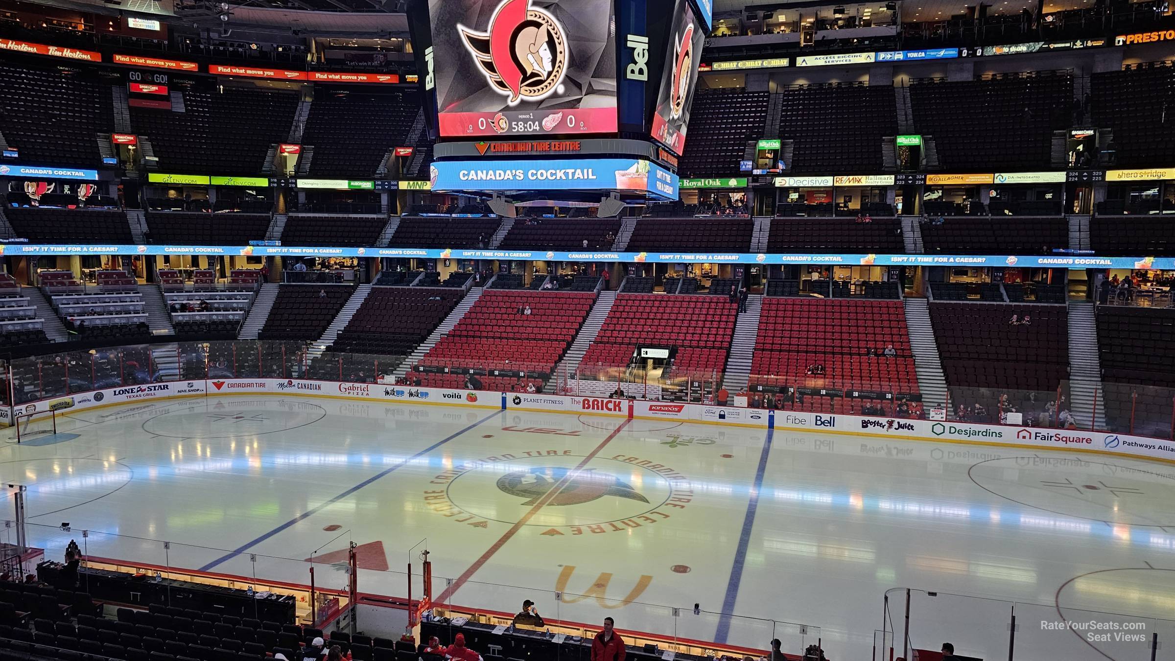 section 207, row a seat view  for hockey - canadian tire centre