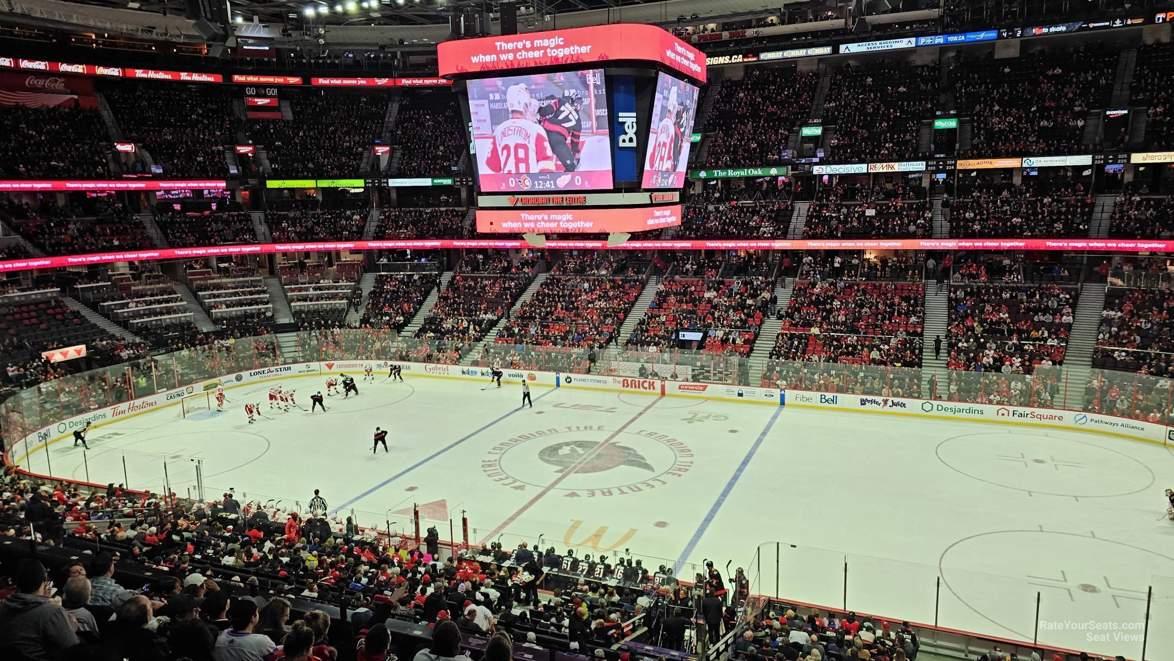 section 207, row f seat view  for hockey - canadian tire centre