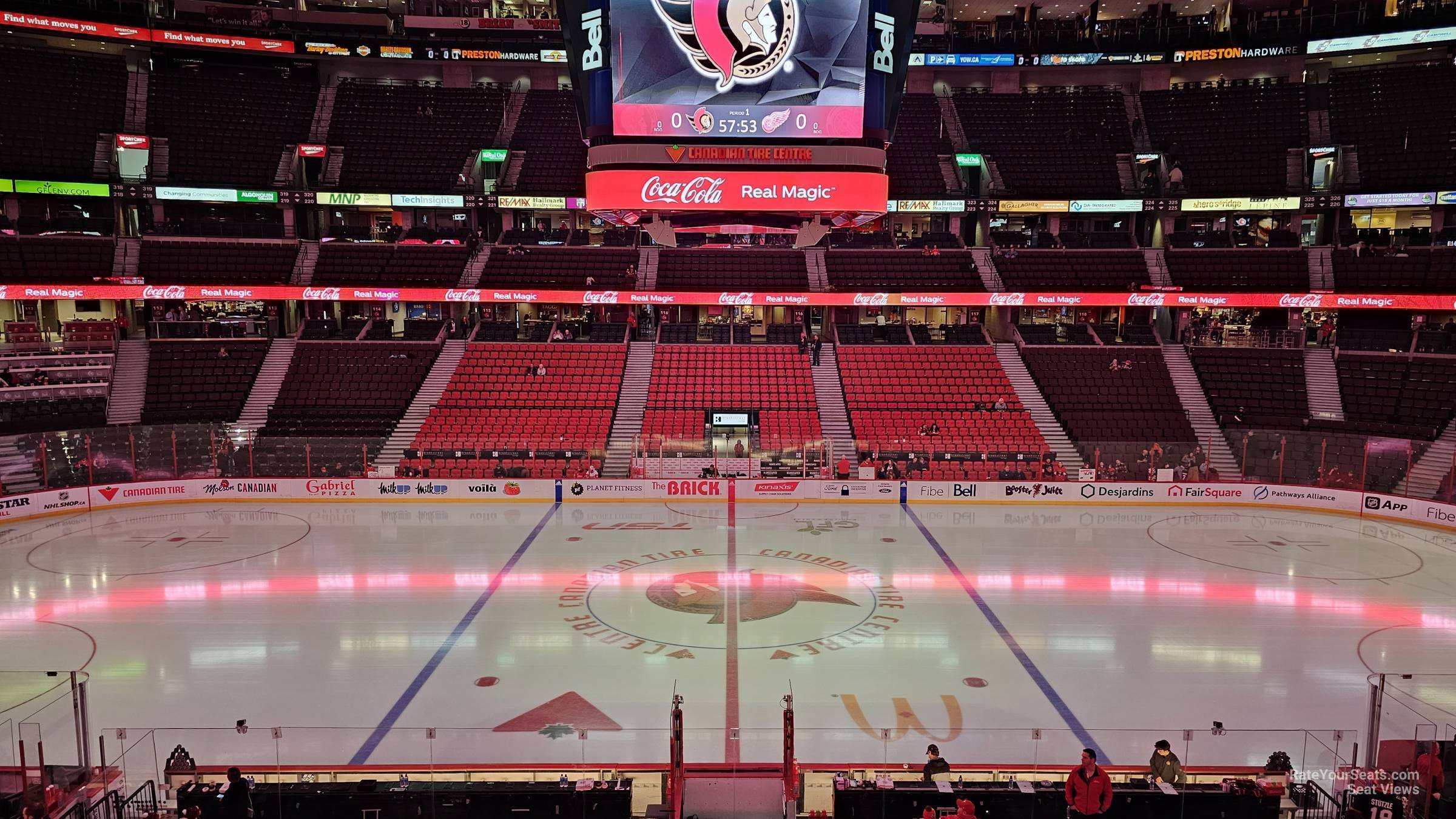section 208, row a seat view  for hockey - canadian tire centre