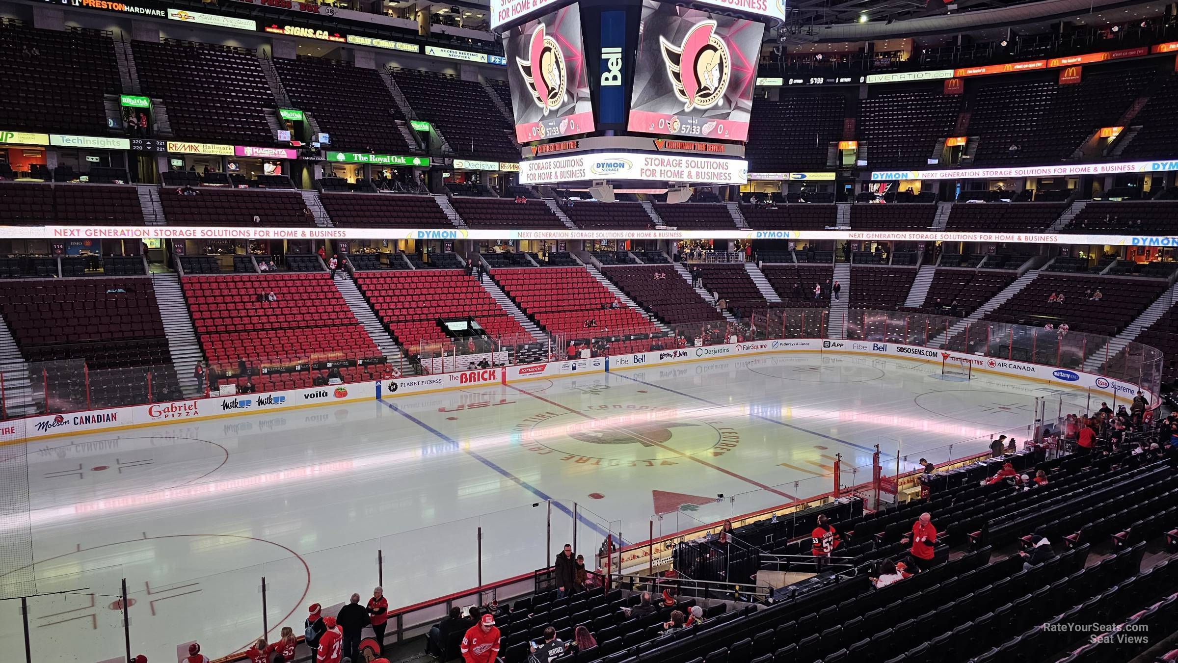 section 210, row a seat view  for hockey - canadian tire centre