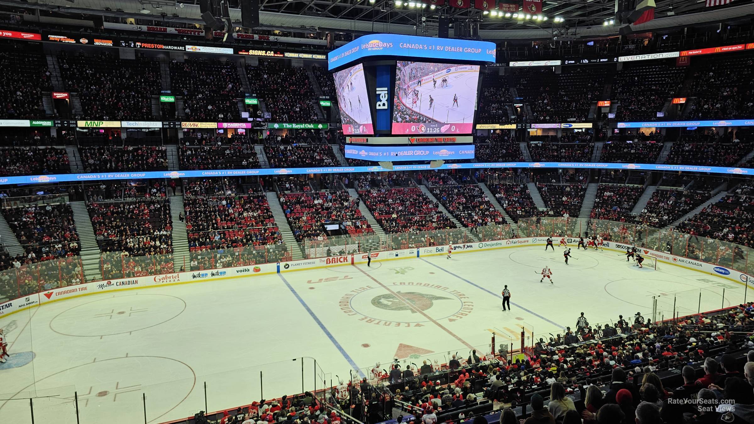 section 210, row f seat view  for hockey - canadian tire centre