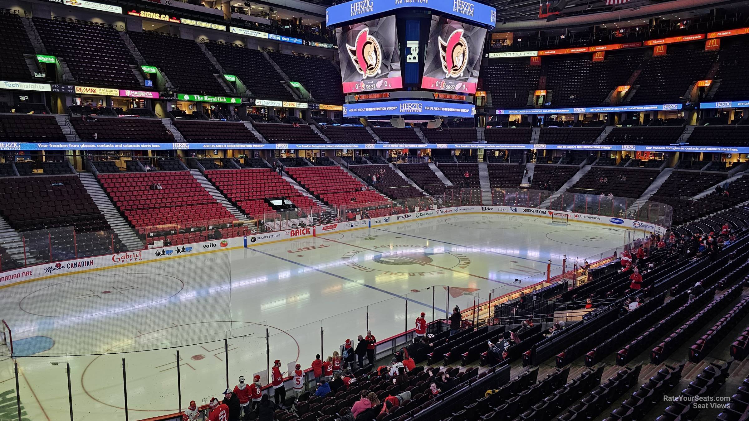 section 211, row a seat view for hockey - canadian tire centre