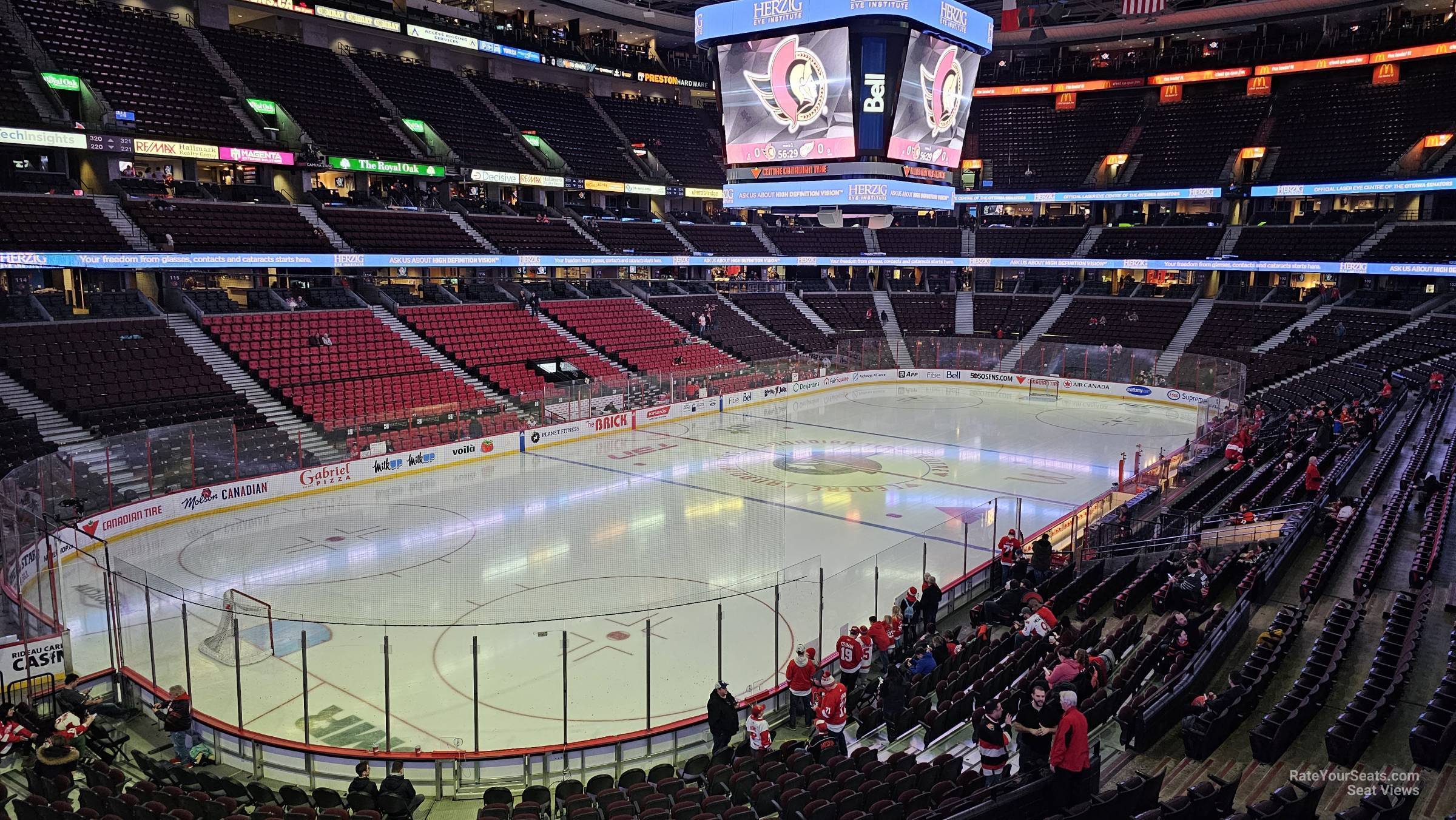 section 212, row a seat view  for hockey - canadian tire centre