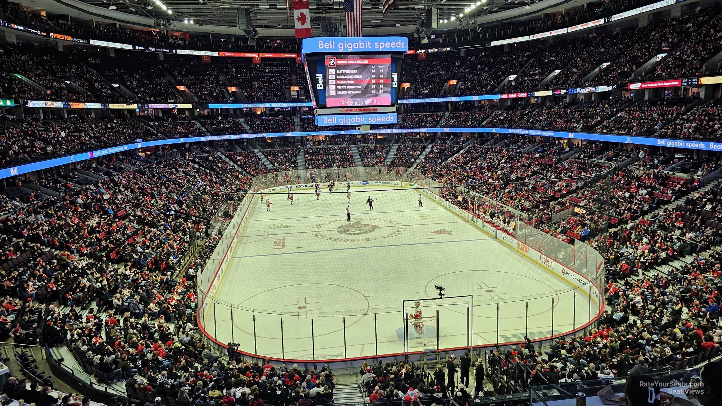 section 216, row f seat view  for hockey - canadian tire centre
