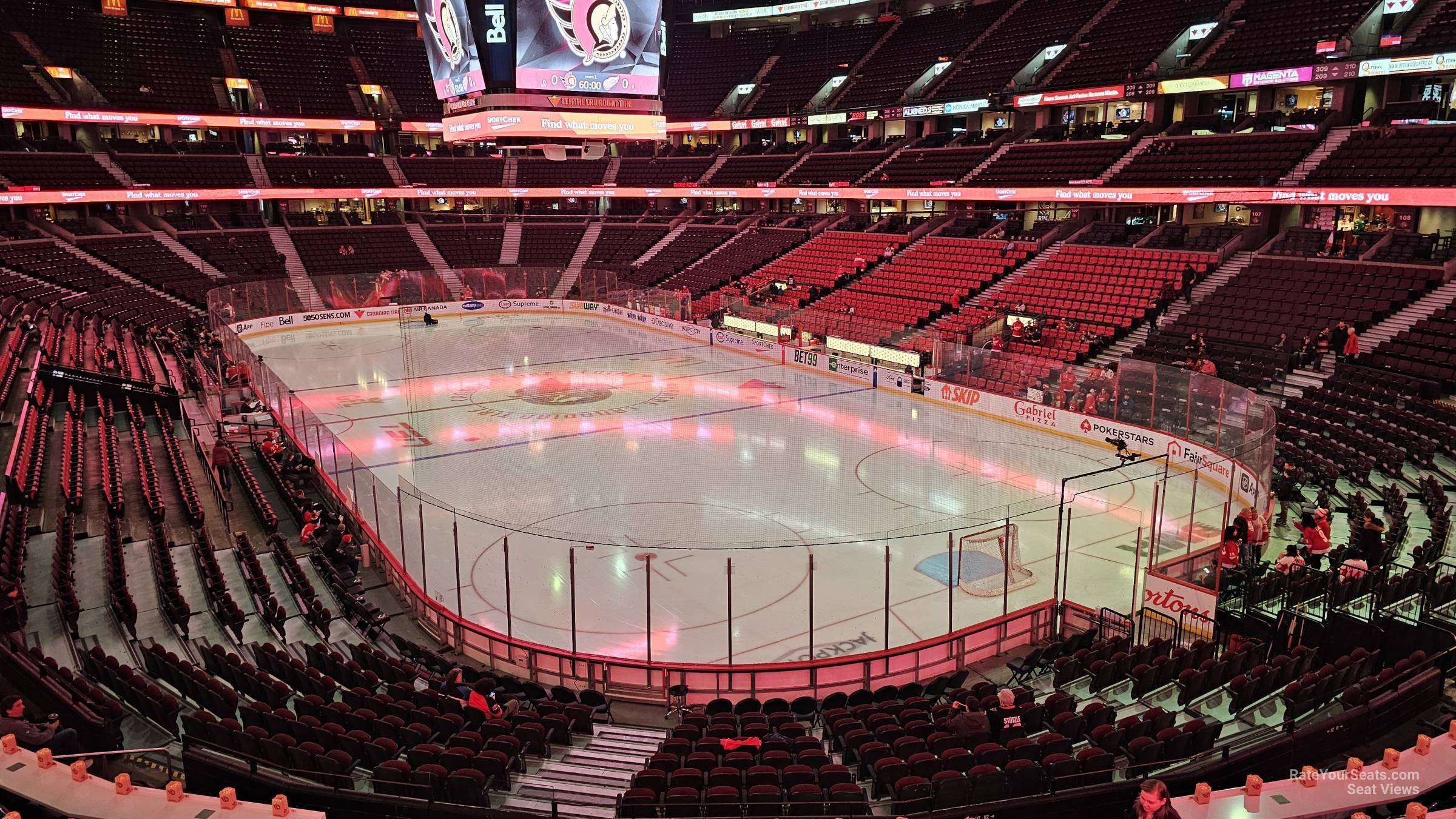 section 217, row a seat view  for hockey - canadian tire centre