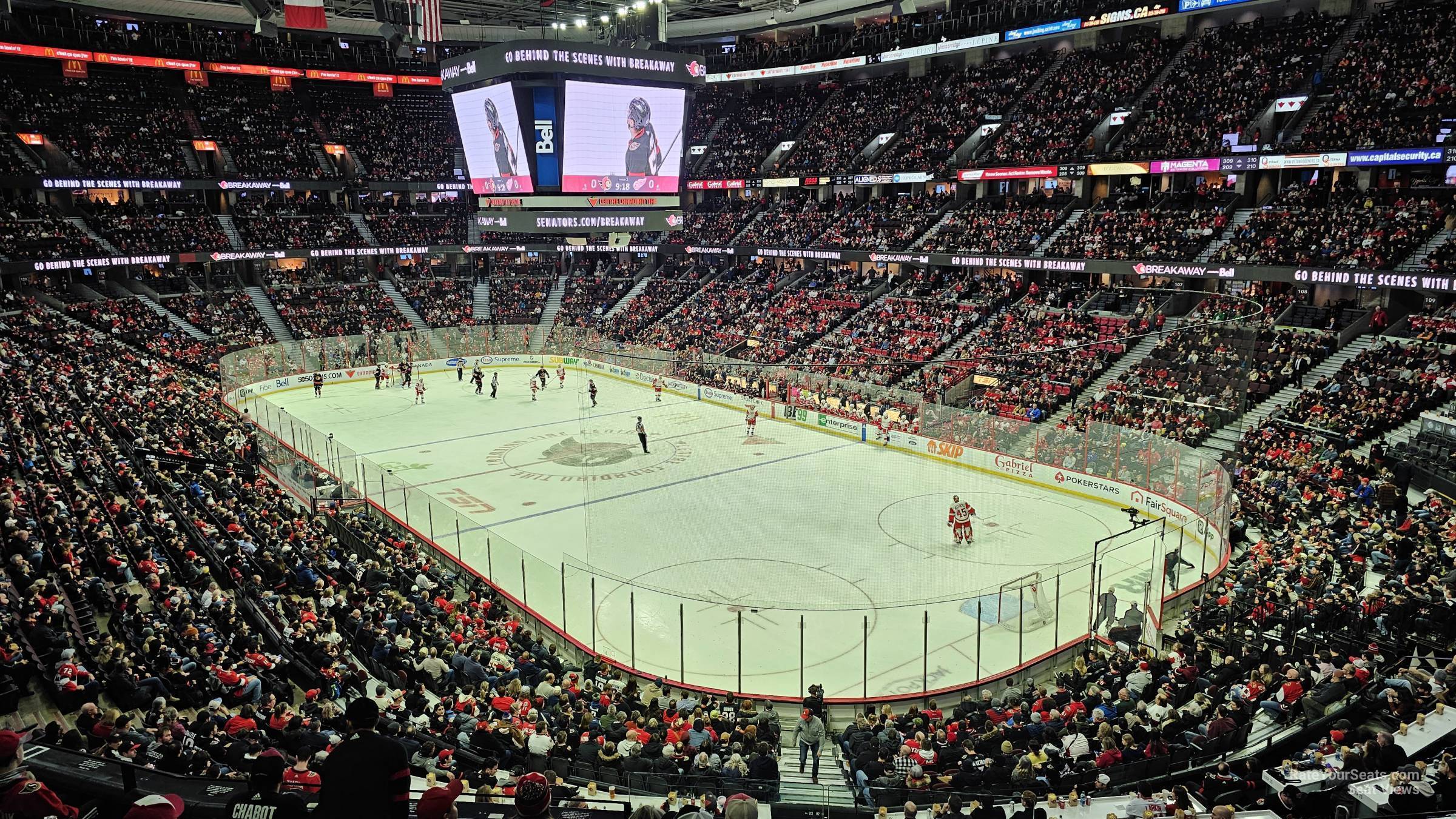 section 218, row f seat view  for hockey - canadian tire centre