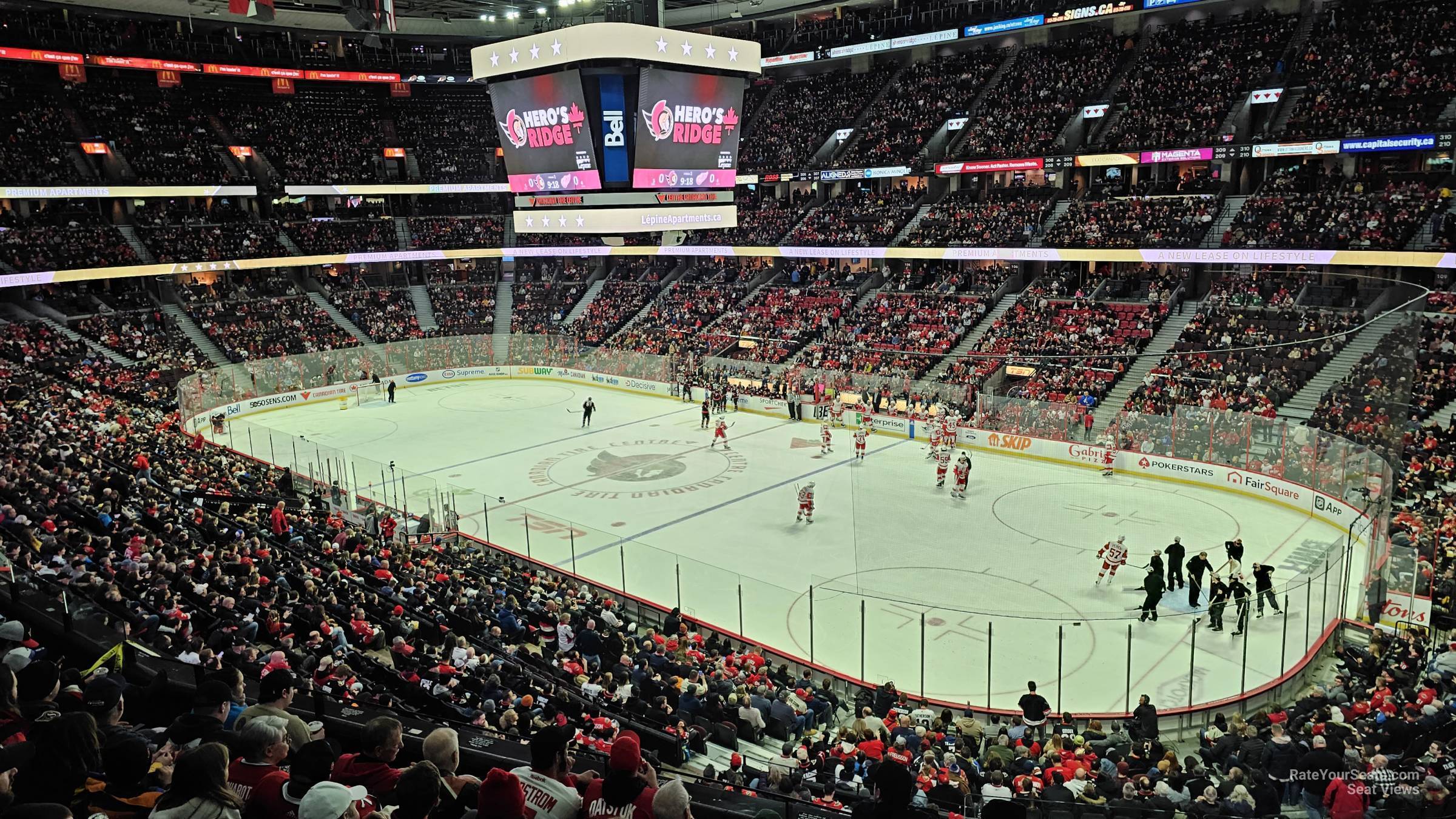 section 219, row wc2 seat view  for hockey - canadian tire centre
