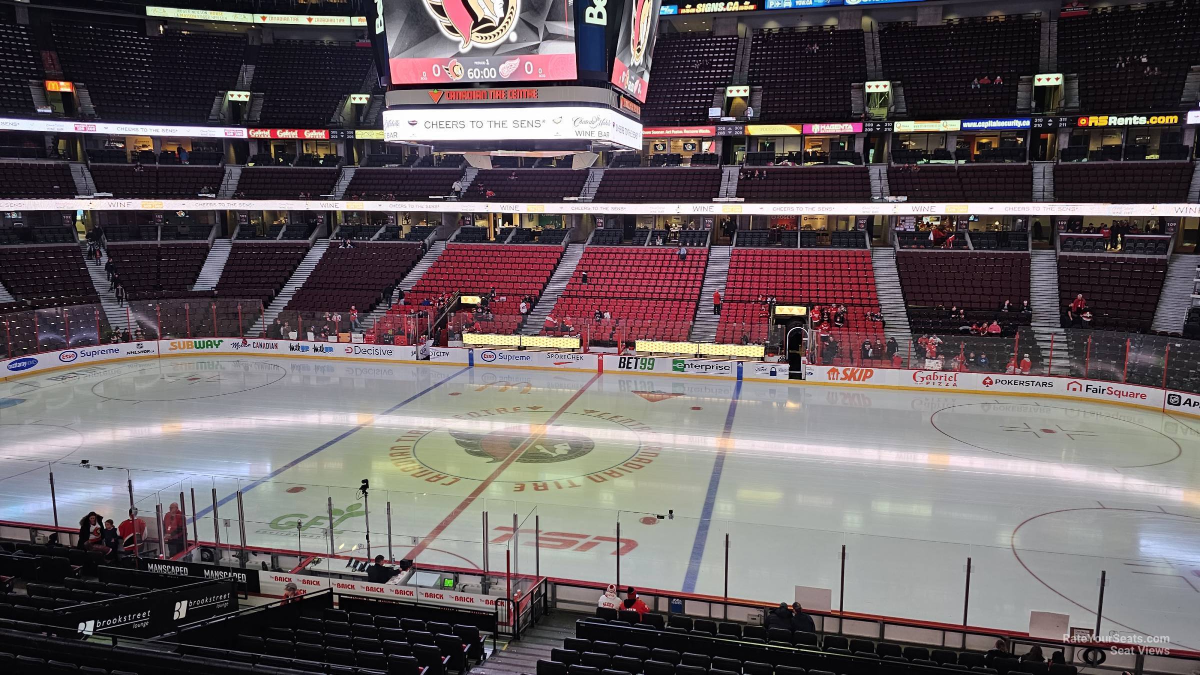 section 221, row a seat view  for hockey - canadian tire centre
