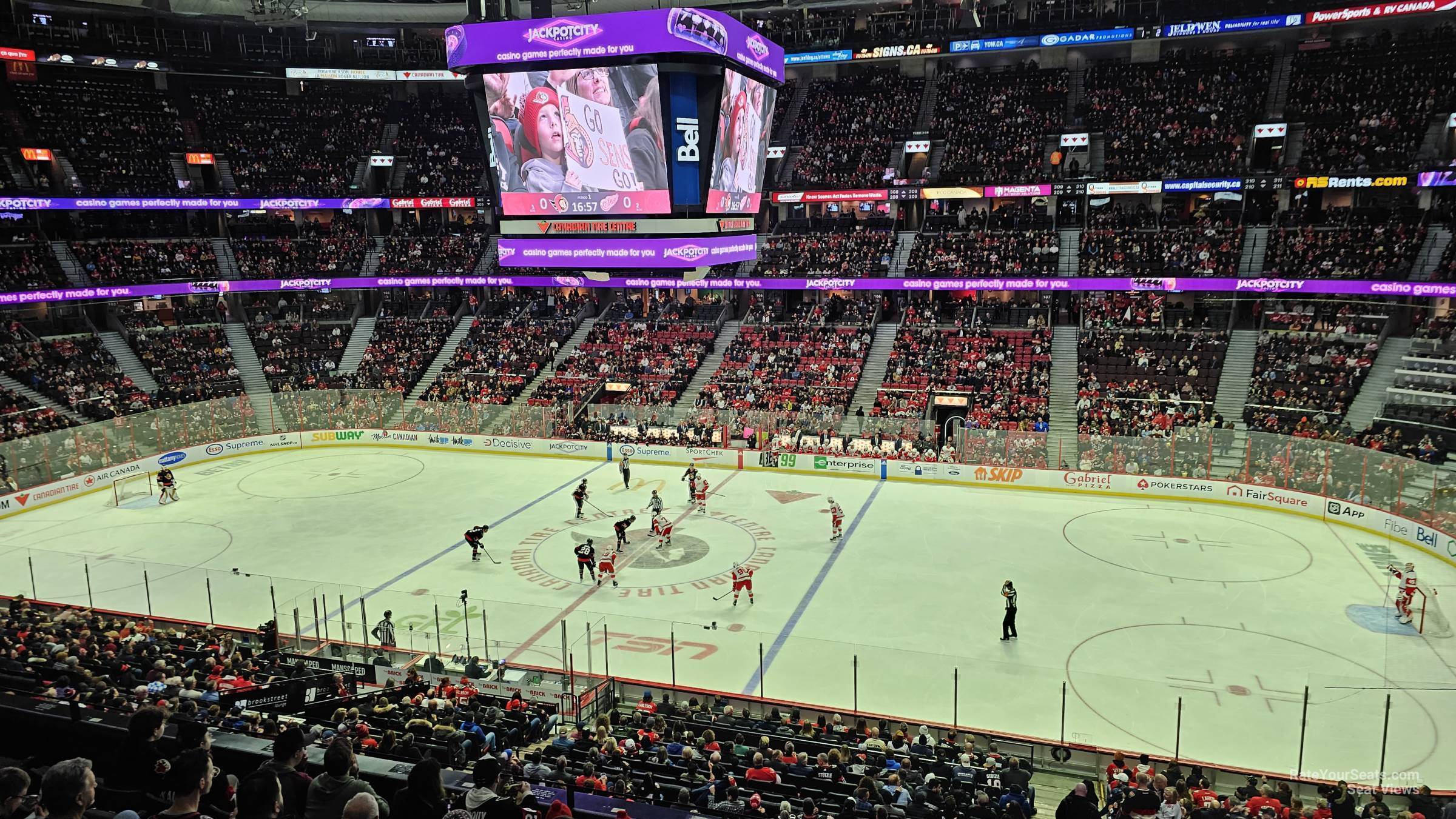 section 221, row f seat view  for hockey - canadian tire centre