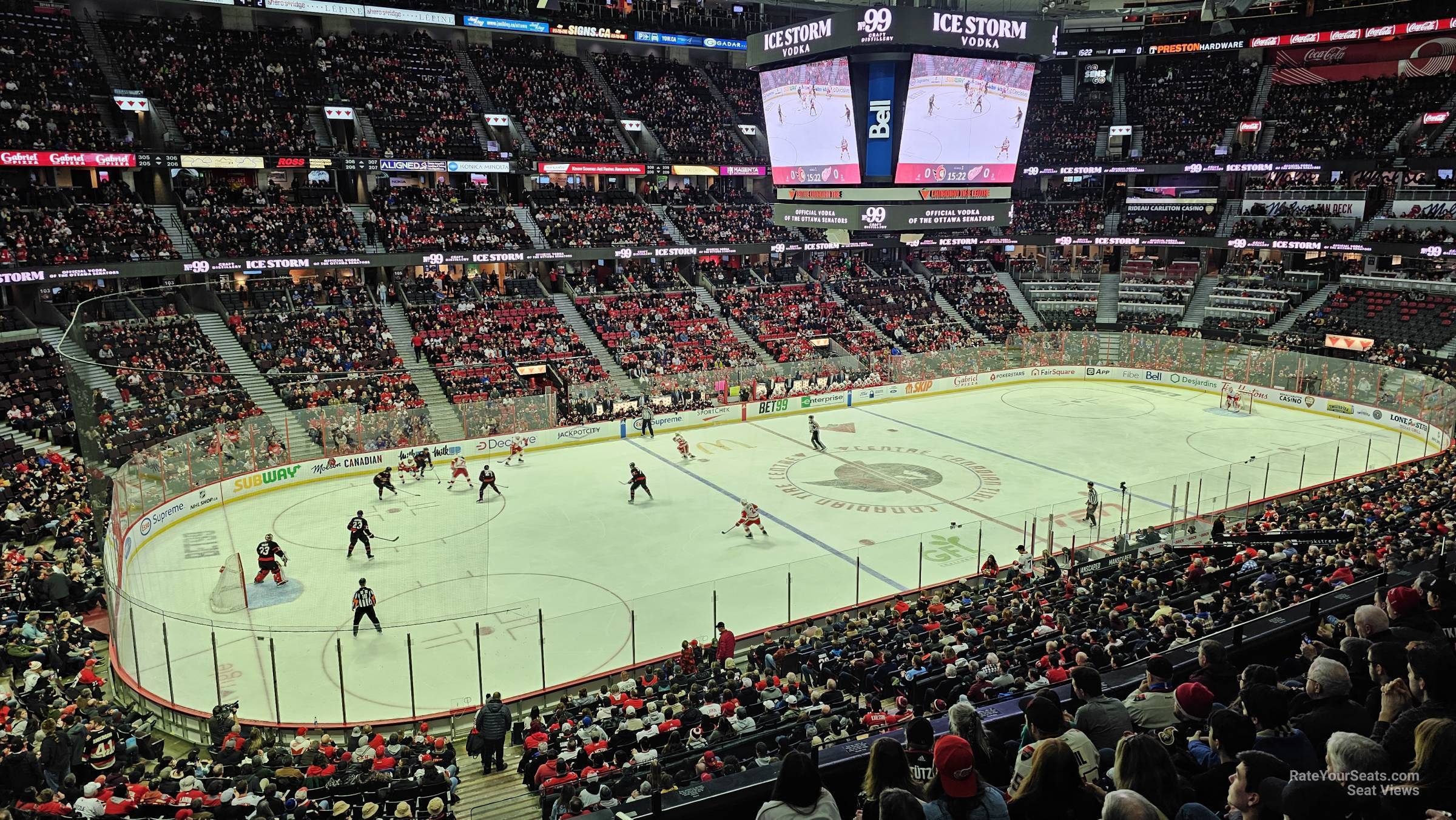 section 225, row f seat view  for hockey - canadian tire centre