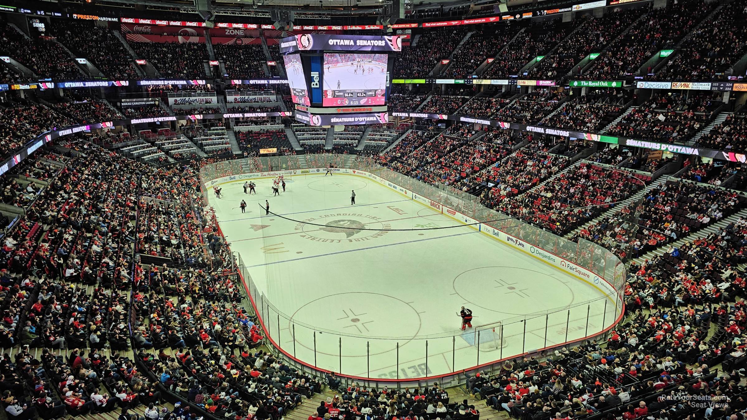 section 303, row a seat view  for hockey - canadian tire centre