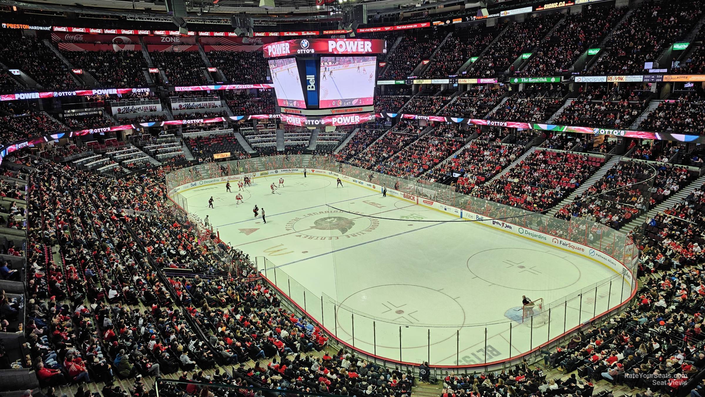section 304, row a seat view  for hockey - canadian tire centre