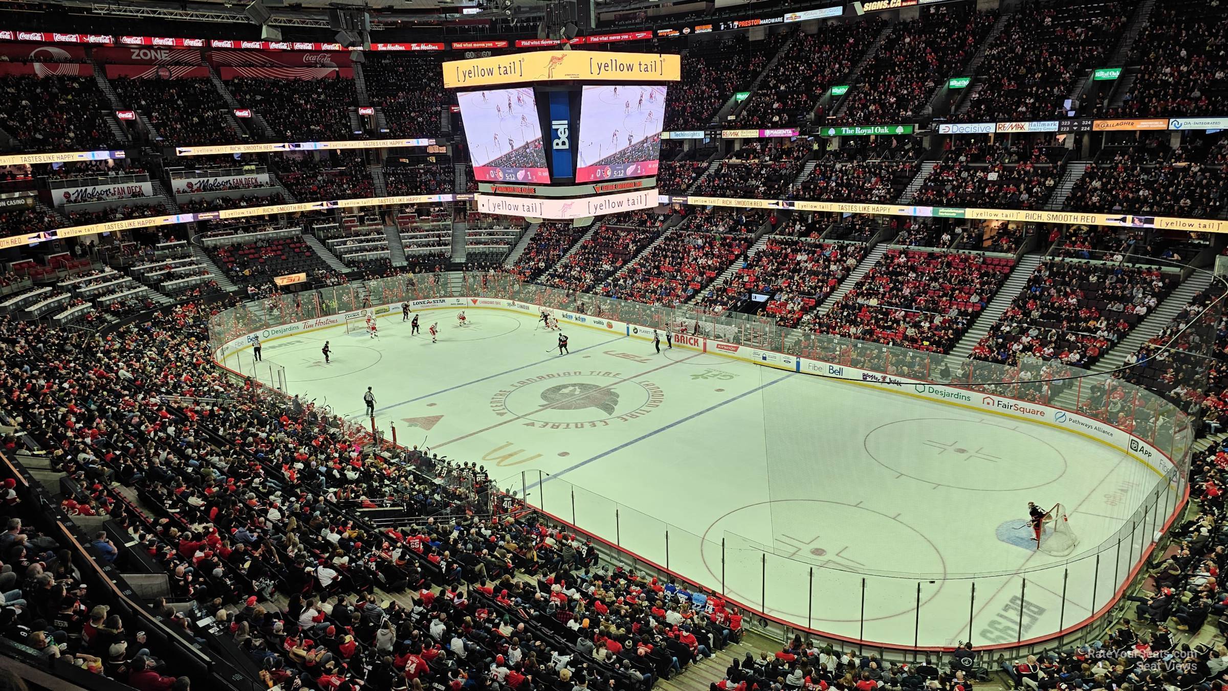 section 305, row a seat view  for hockey - canadian tire centre