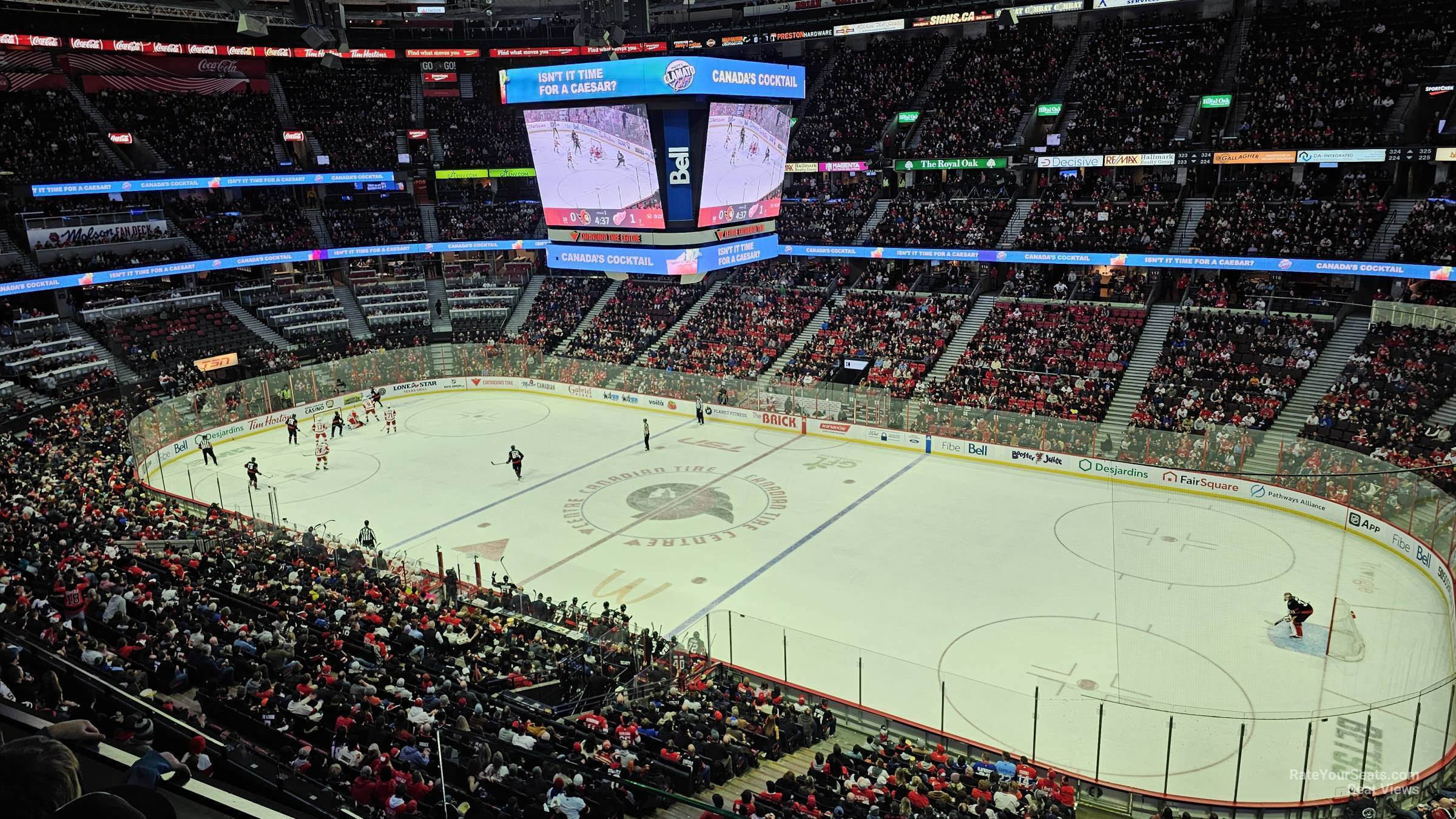 section 306, row a seat view  for hockey - canadian tire centre