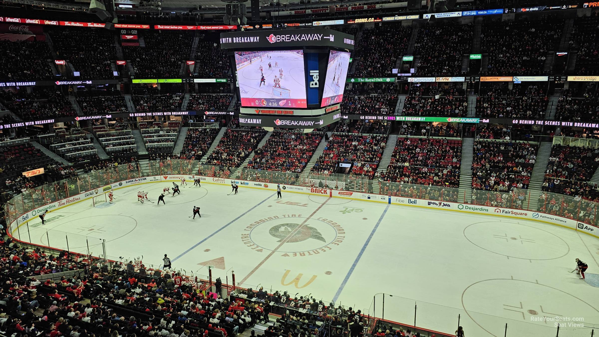 section 307, row a seat view  for hockey - canadian tire centre