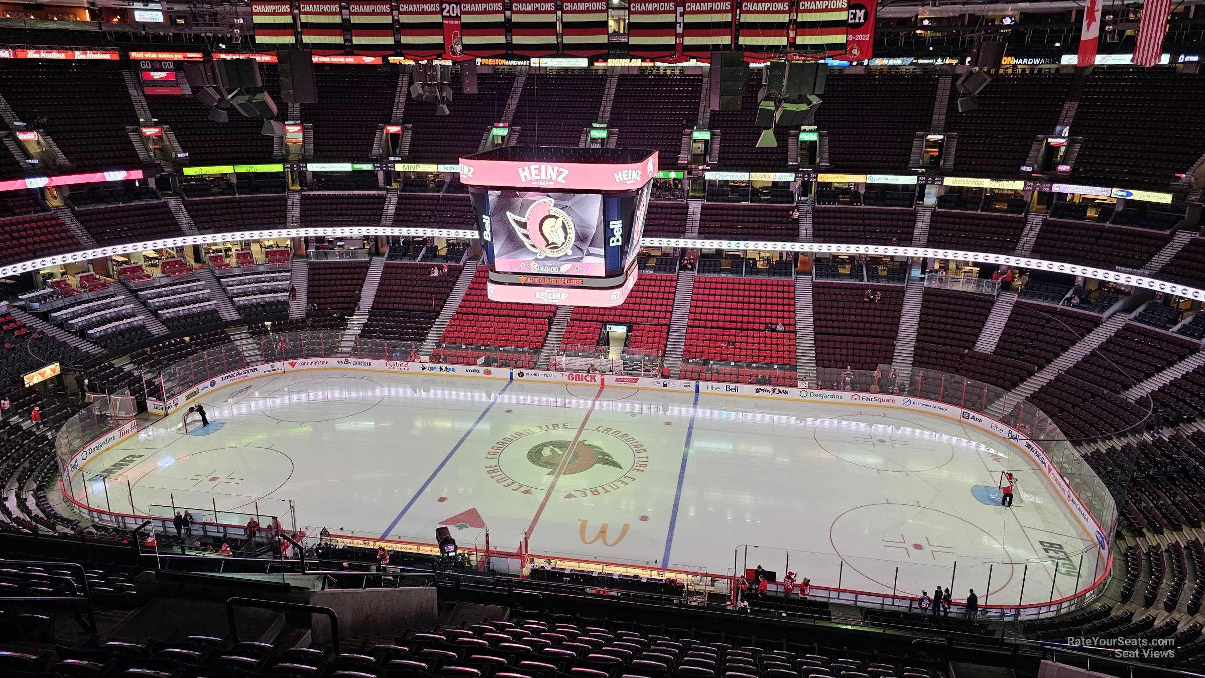 section 307, row p seat view  for hockey - canadian tire centre