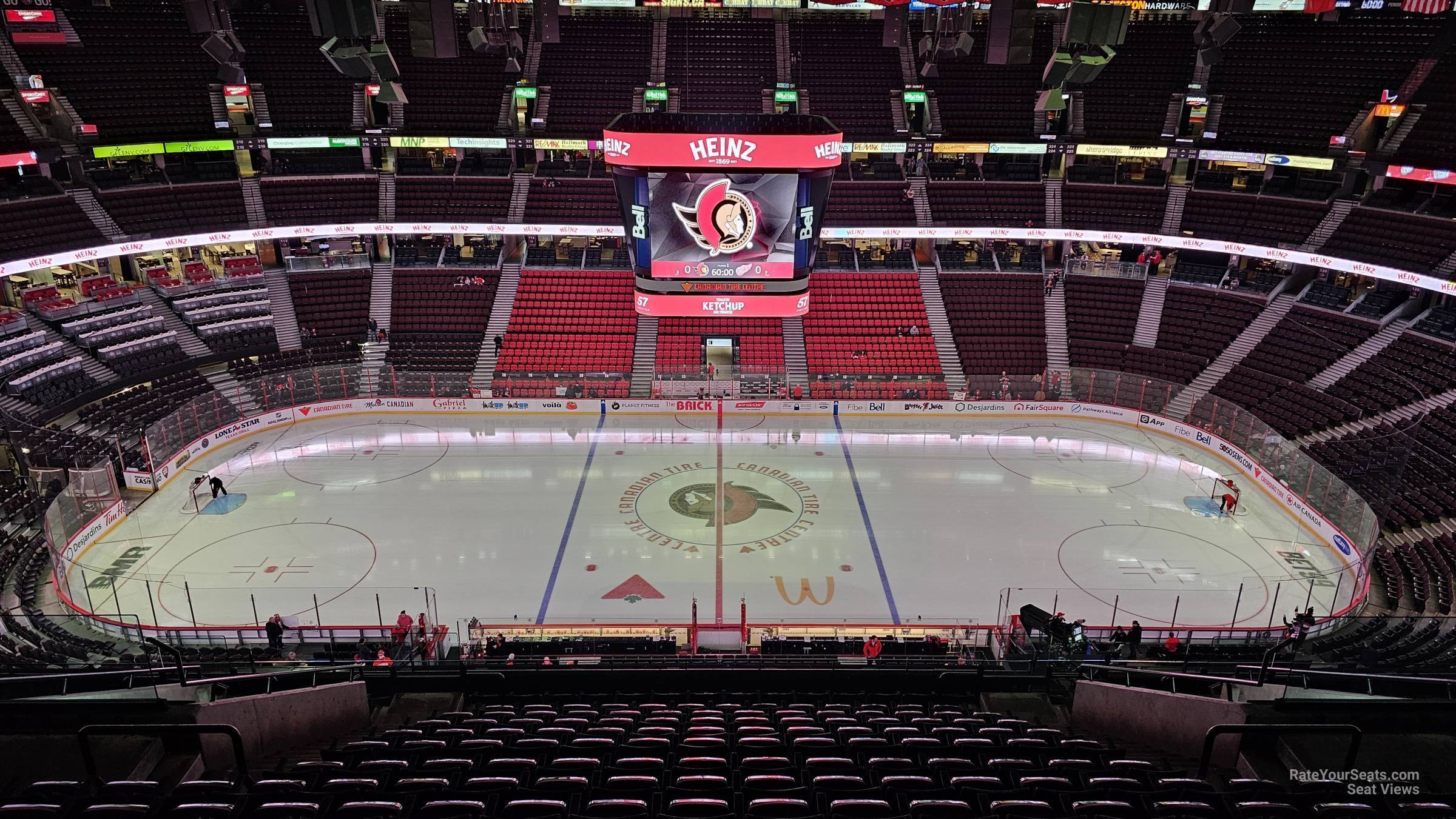 section 308, row p seat view  for hockey - canadian tire centre