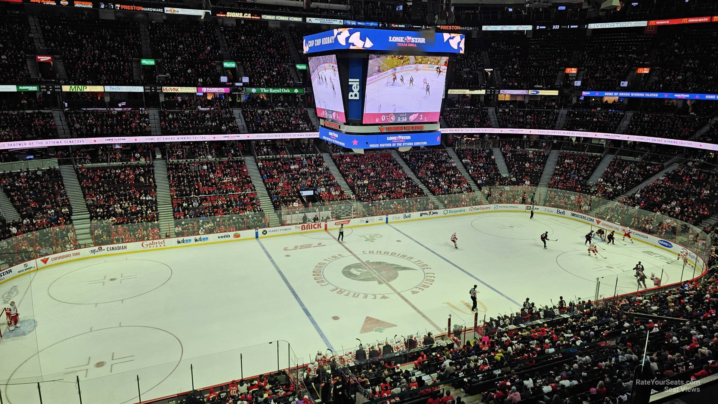section 309, row a seat view  for hockey - canadian tire centre