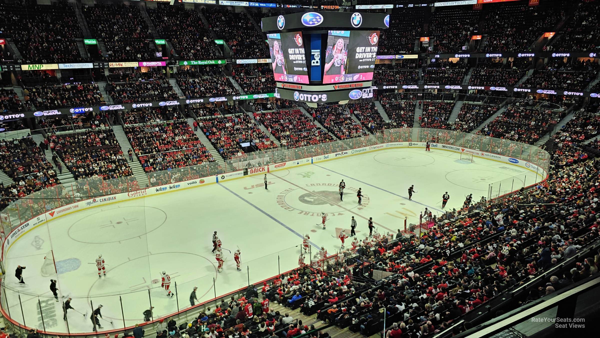 section 310, row a seat view  for hockey - canadian tire centre