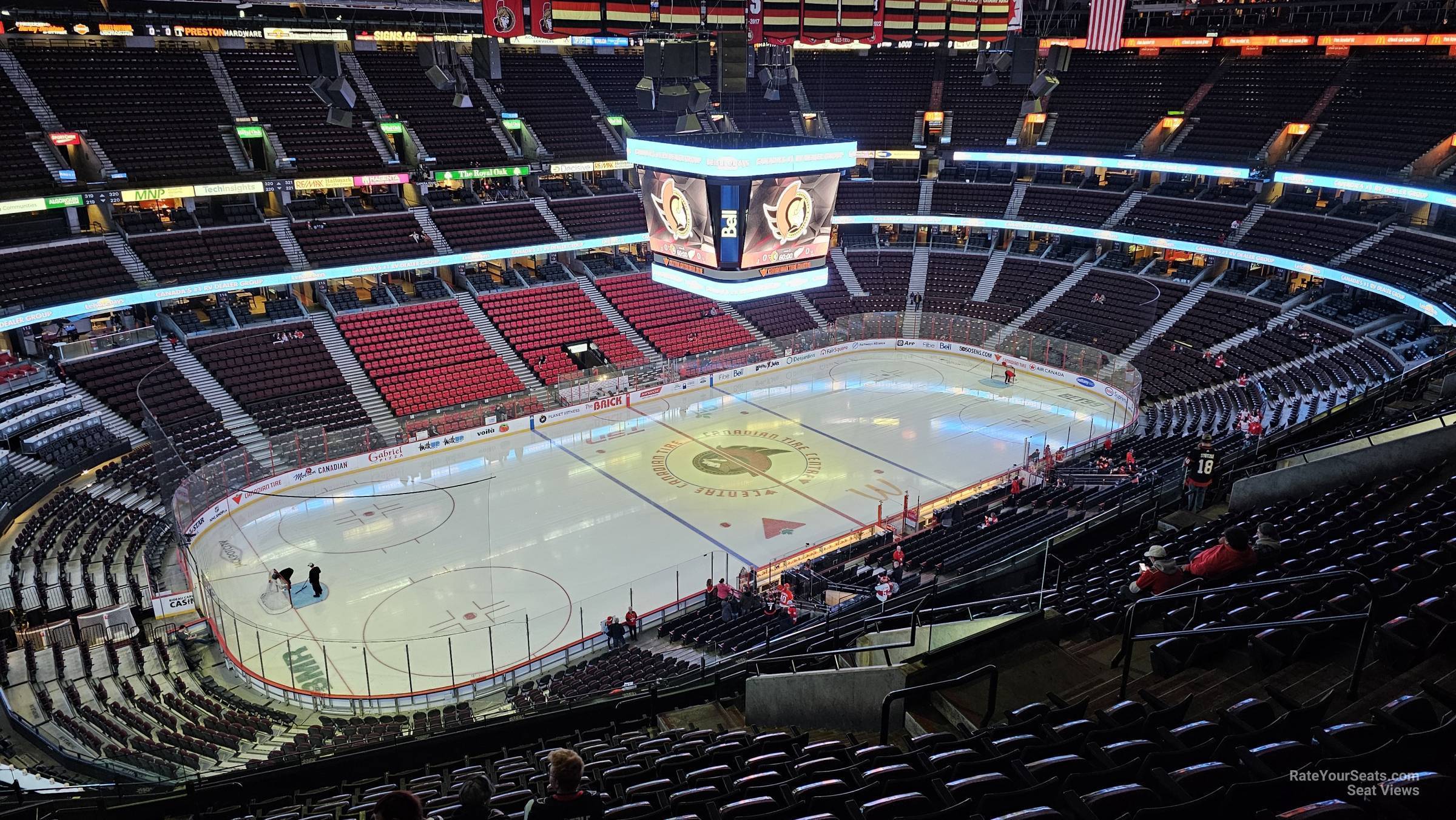 section 311, row p seat view for hockey - canadian tire centre