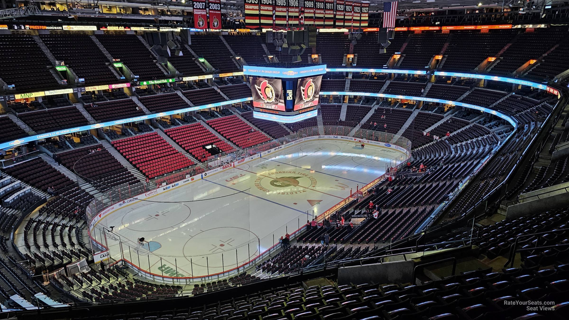 section 312, row p seat view  for hockey - canadian tire centre