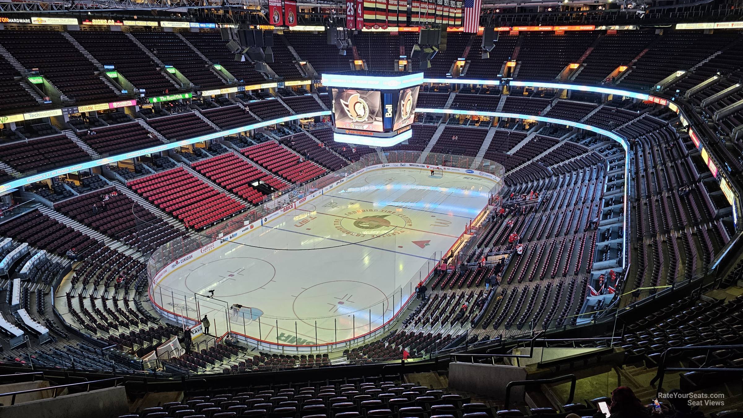 section 313, row p seat view  for hockey - canadian tire centre