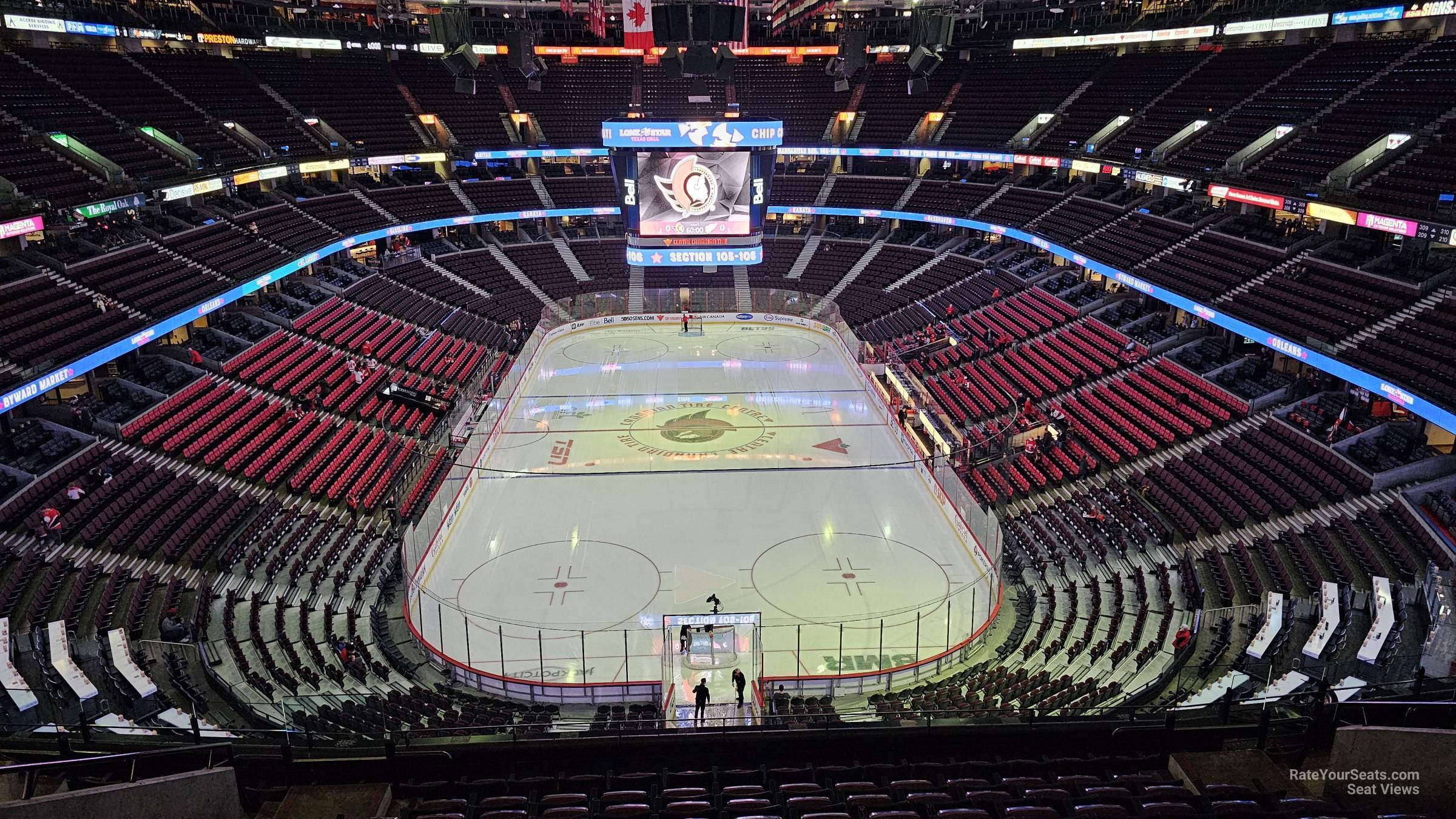 section 315, row l seat view for hockey - canadian tire centre