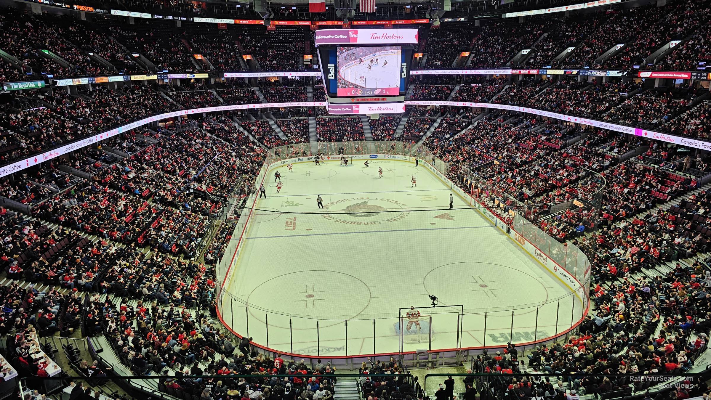 section 316, row a seat view  for hockey - canadian tire centre