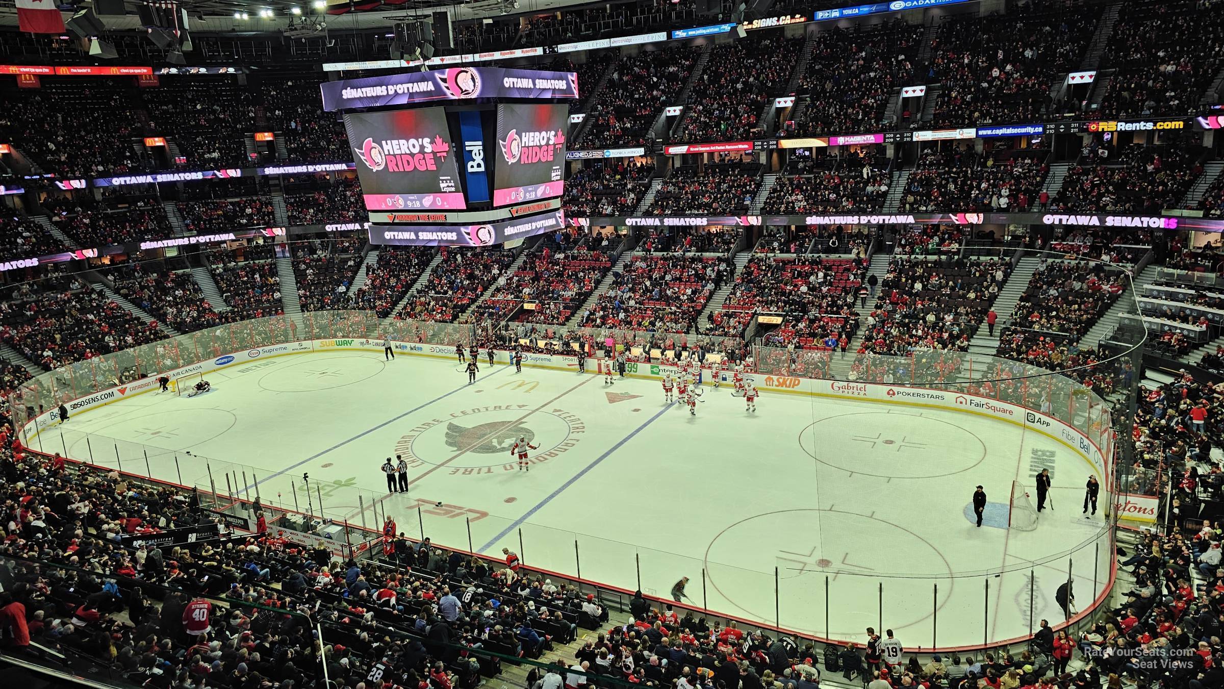 section 319, row a seat view  for hockey - canadian tire centre