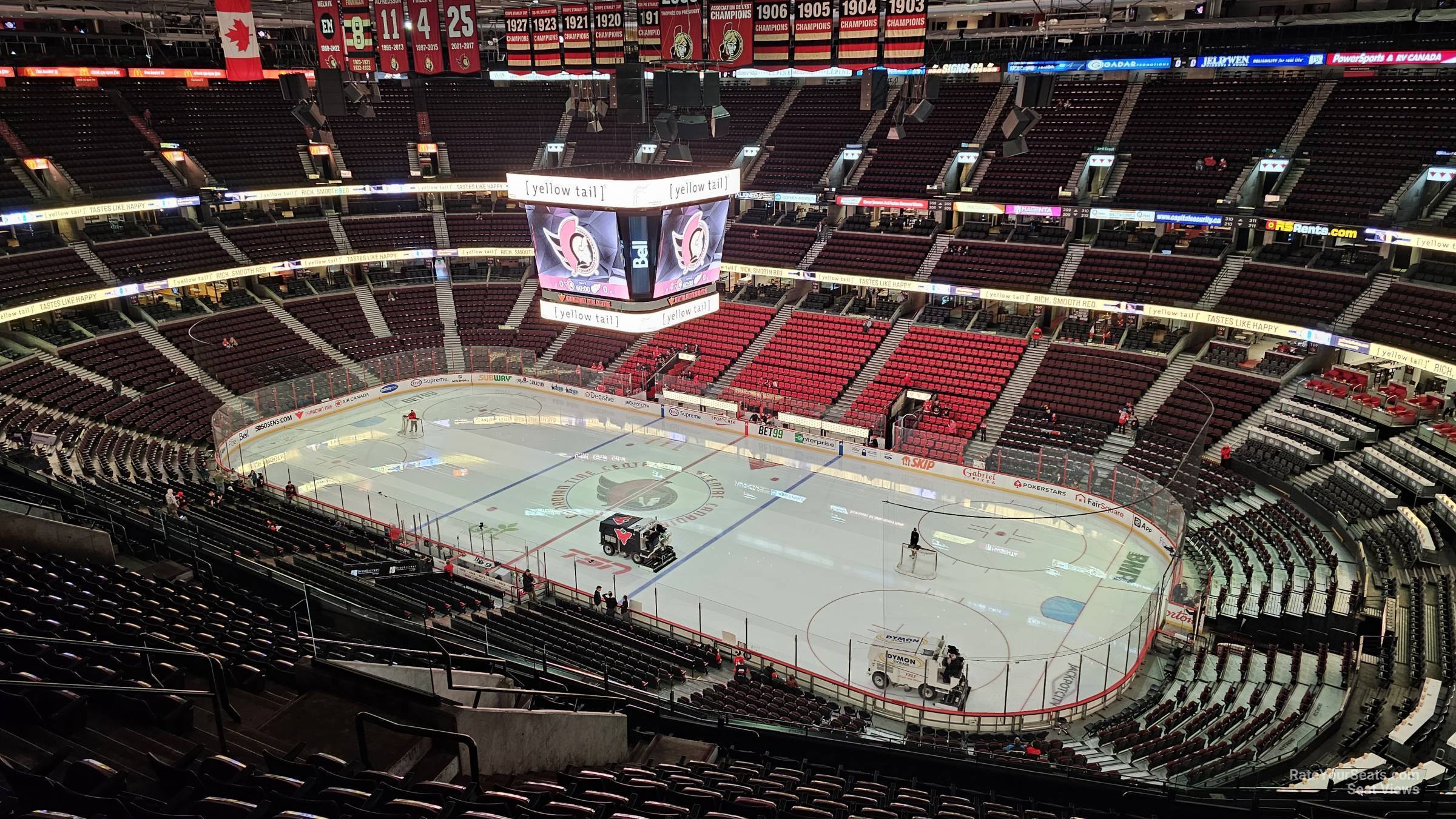 section 319, row p seat view for hockey - canadian tire centre