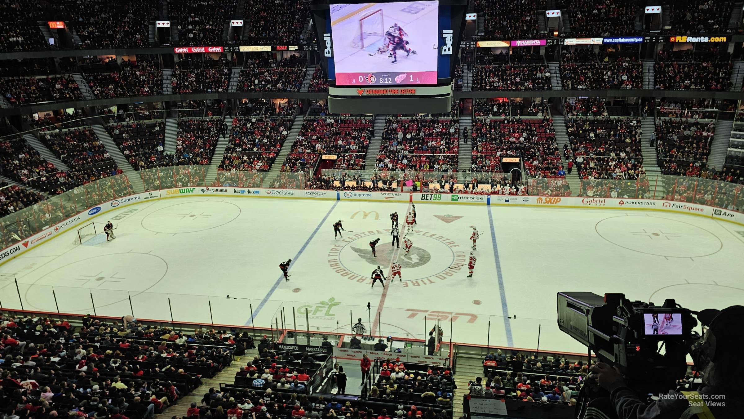 section 322, row a seat view  for hockey - canadian tire centre