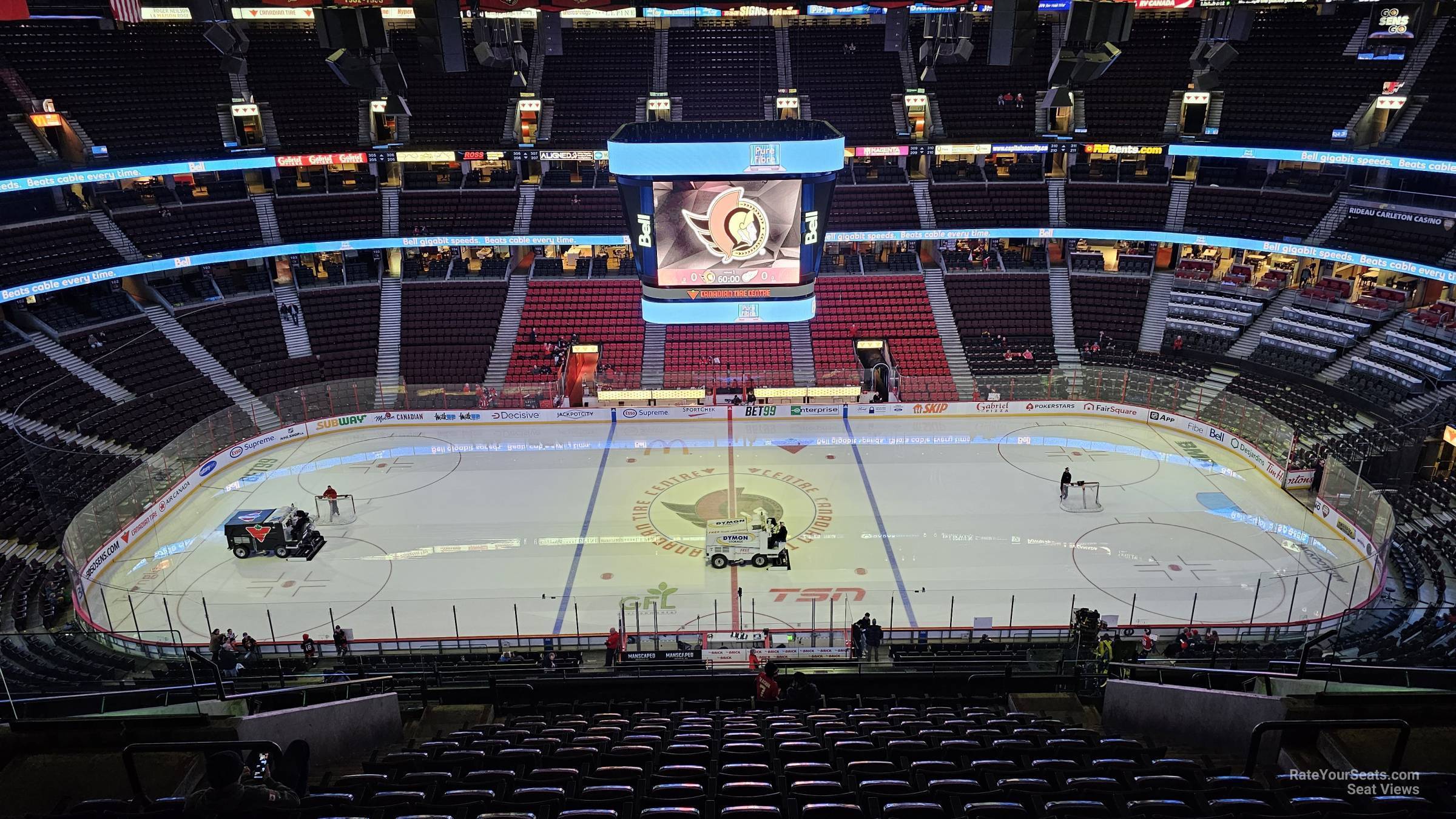 section 322, row p seat view  for hockey - canadian tire centre