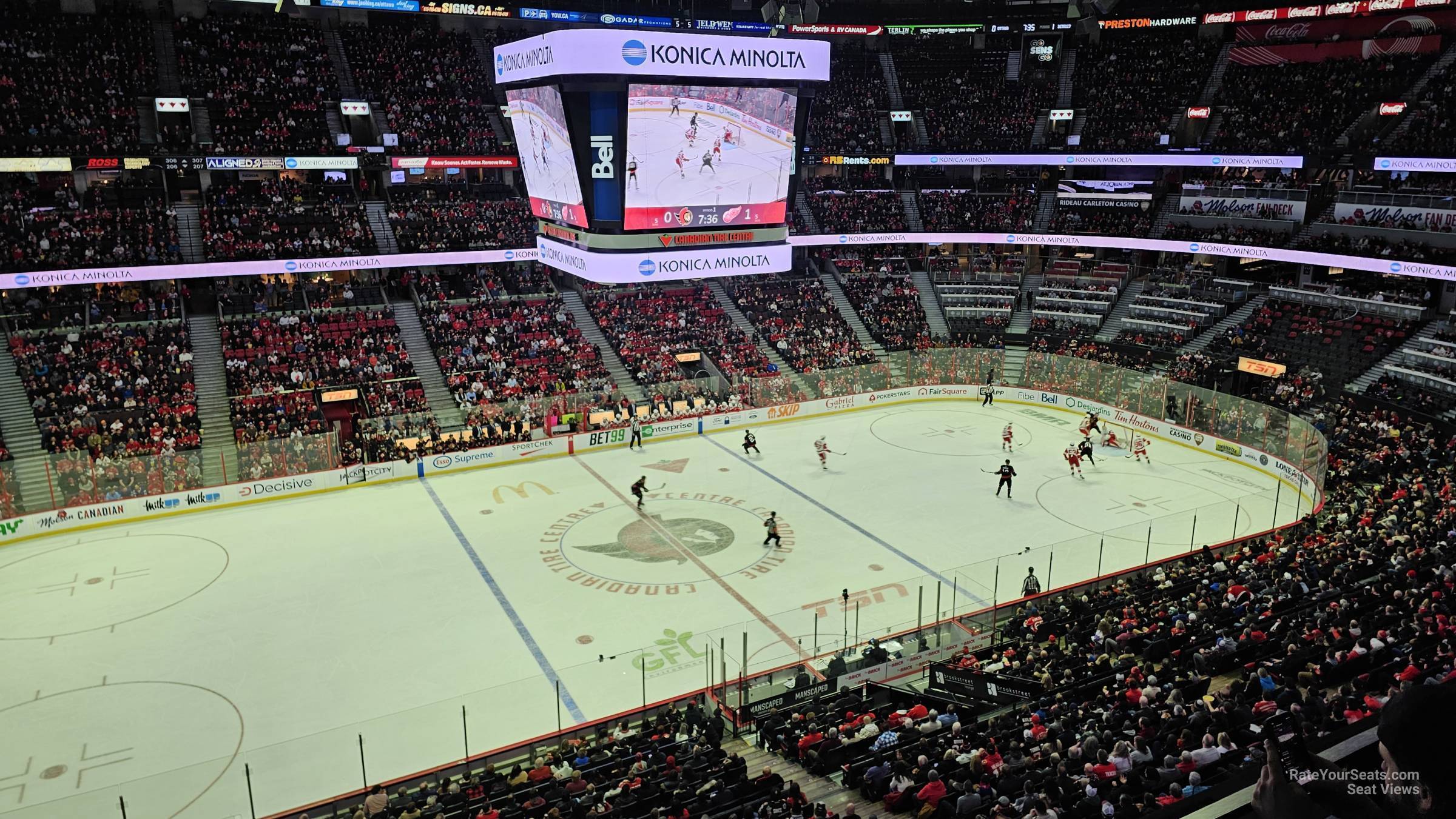 section 323, row a seat view for hockey - canadian tire centre