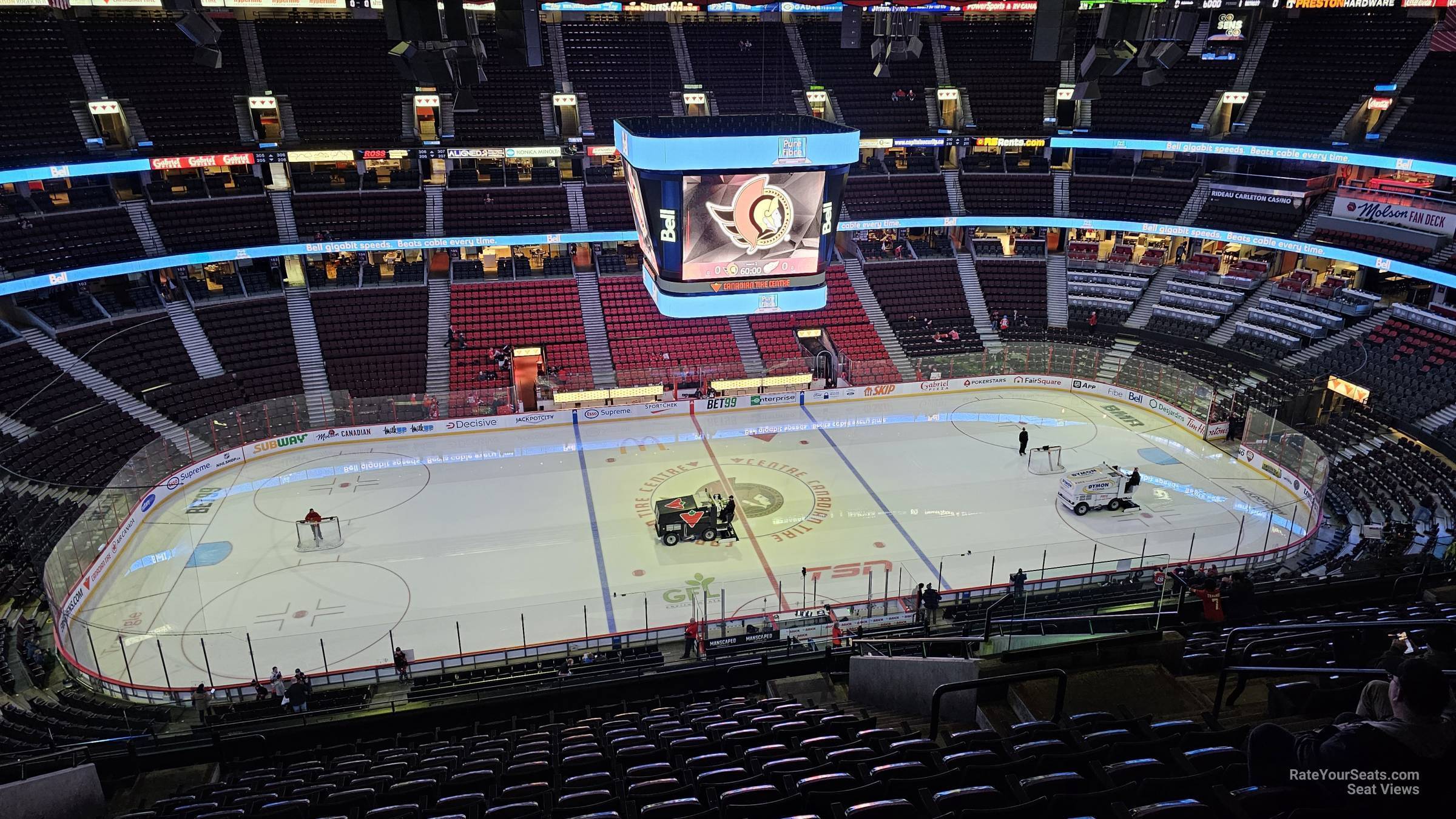 section 323, row p seat view  for hockey - canadian tire centre