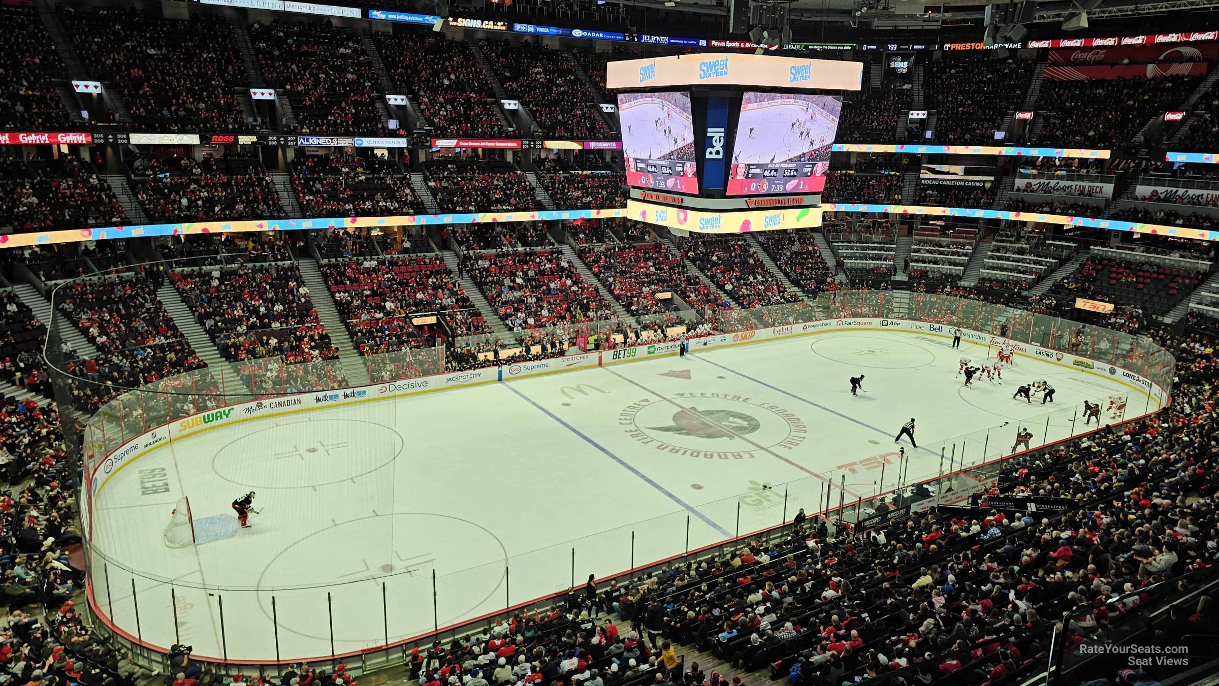 section 325, row a seat view  for hockey - canadian tire centre