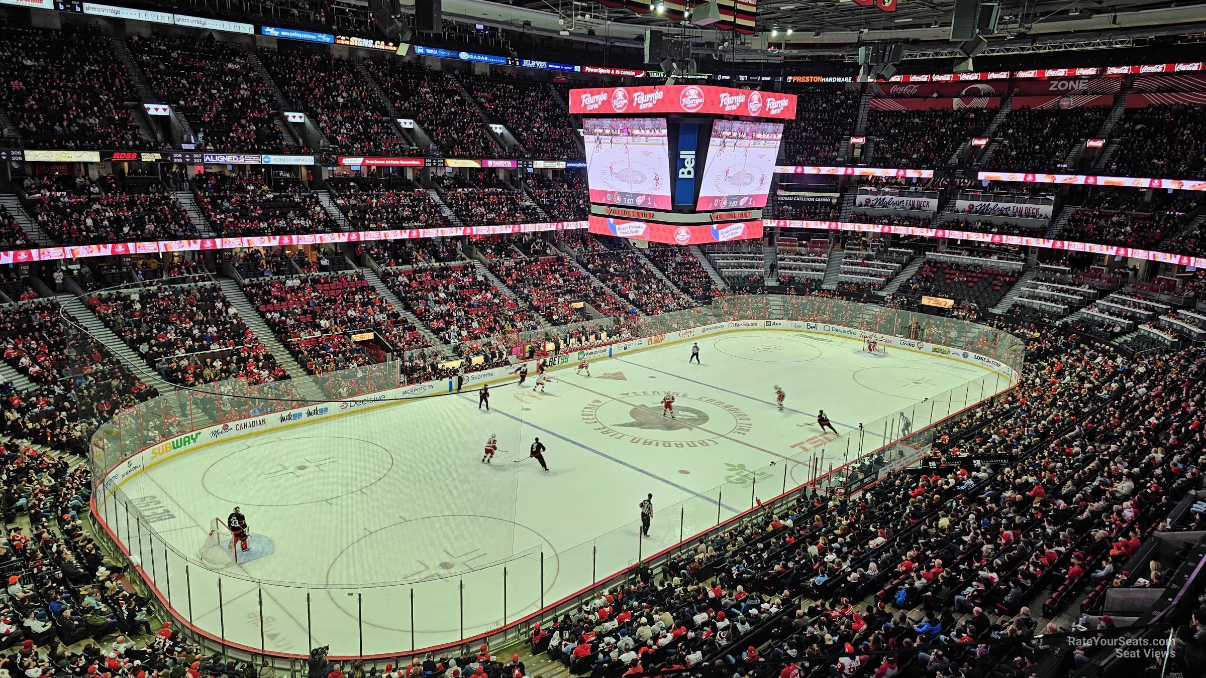 section 326, row a seat view  for hockey - canadian tire centre