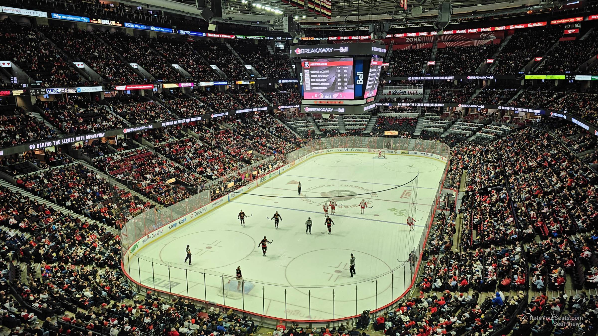 section 328, row a seat view  for hockey - canadian tire centre