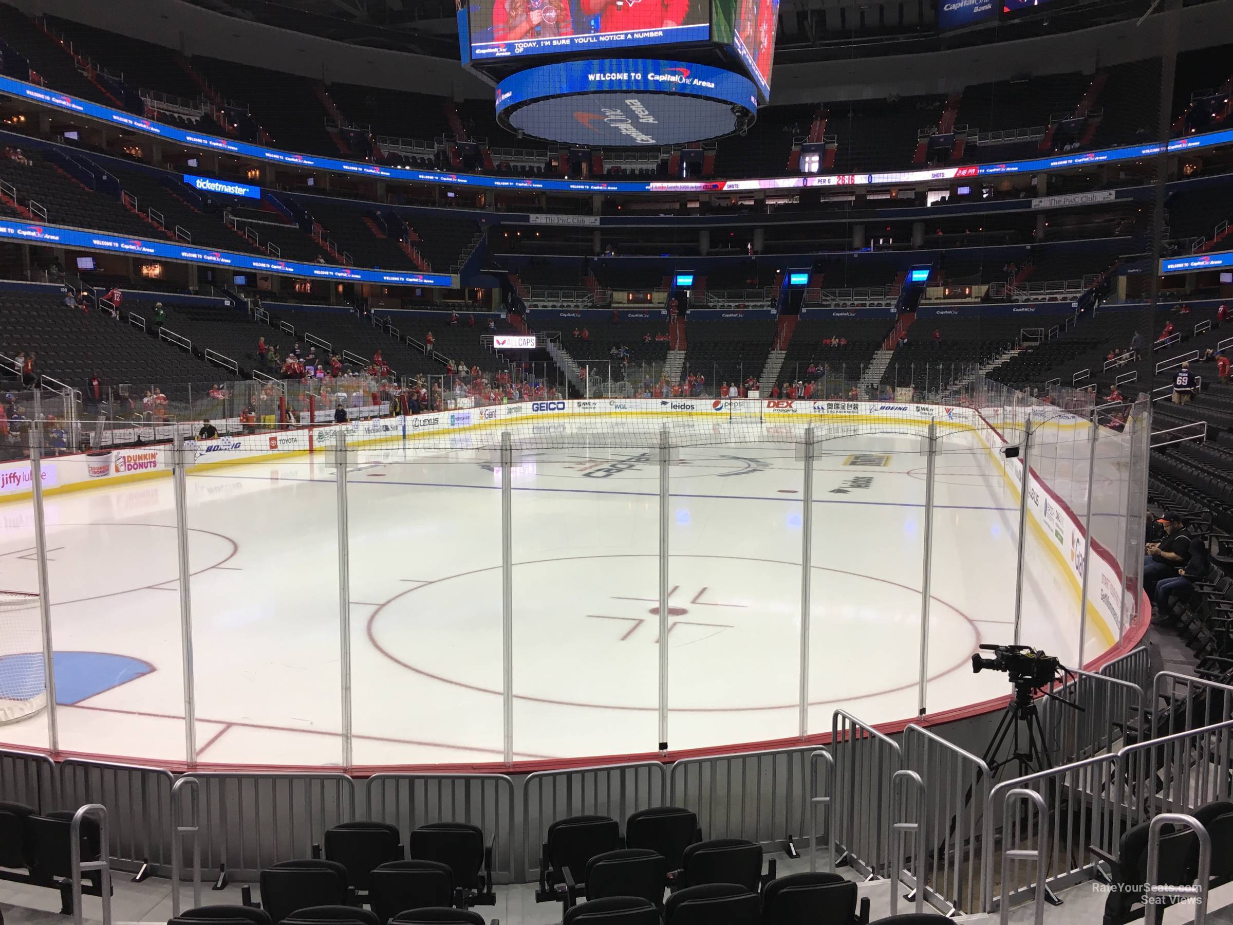section 107, row j seat view  for hockey - capital one arena