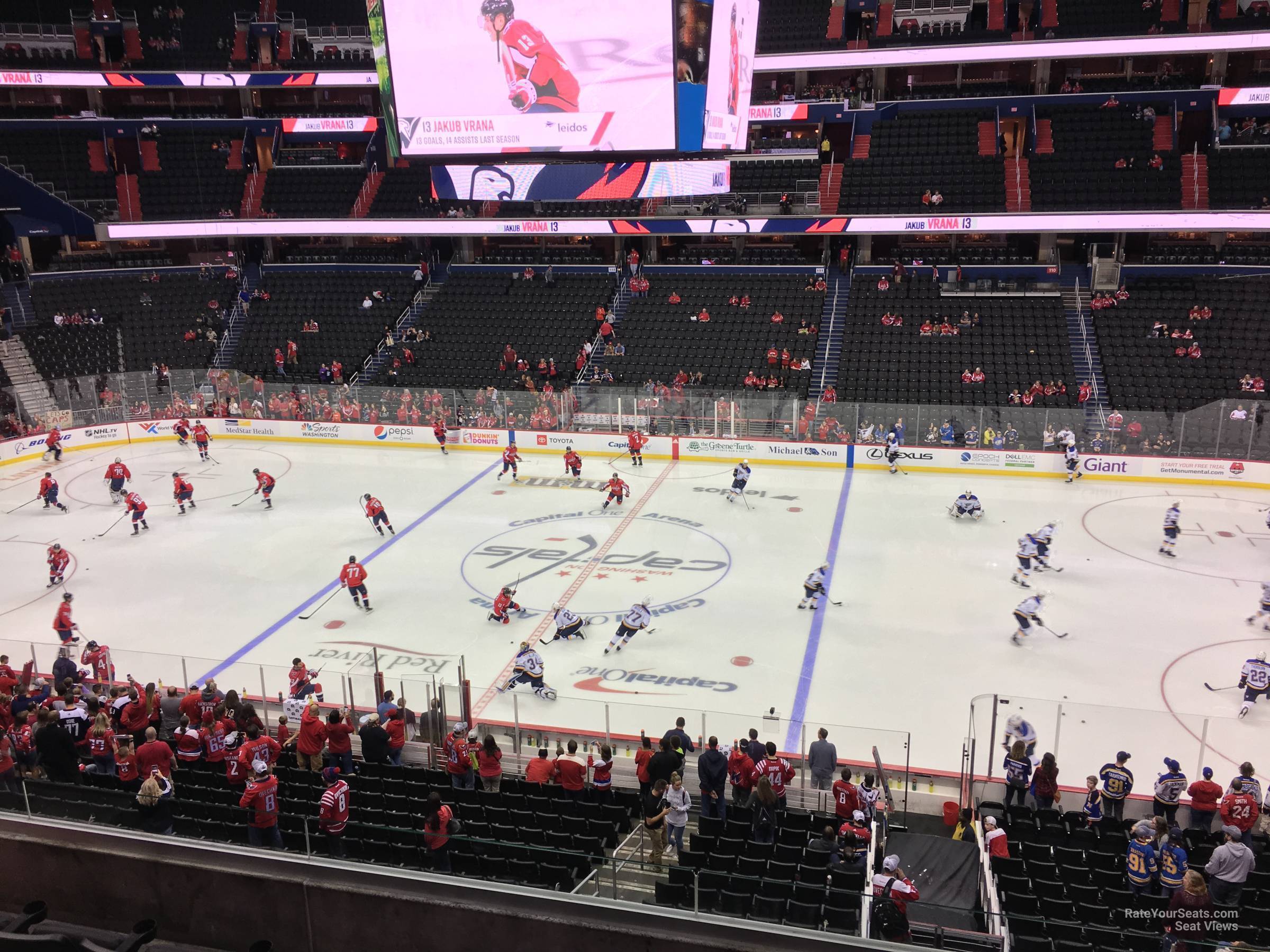 section 201, row e seat view  for hockey - capital one arena